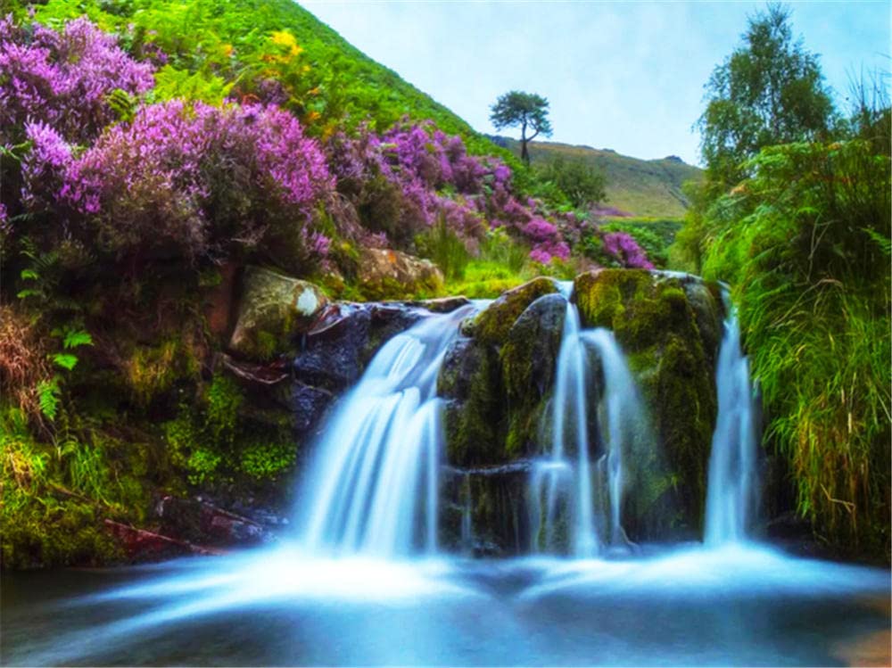 5D DIY Diamond Painting Kit by Numbers - Waterfall Tree Full Drill Crystal Rhinestone Art, Cross Stitch Diamond Embroidery for Adults (50x70cm/20x28in) - Perfect for Home Wall Decor, Relaxation & Creative Gift Giving
