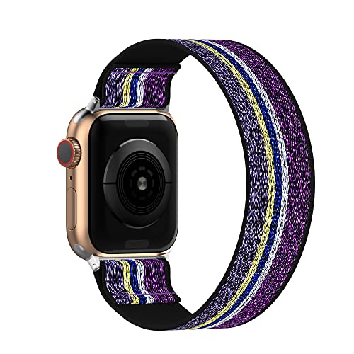 BMBEAR Stretchy Solo Loop Bands for Apple Watch 40mm 38mm 44mm 42mm 41mm 45mm 49mm & Ultra - Braided Elastic Nylon Watch Strap Compatible with iWatch Series 8/7/6/5/4/3/2/1/SE - Perfect for Workouts, Running & Everyday Wear