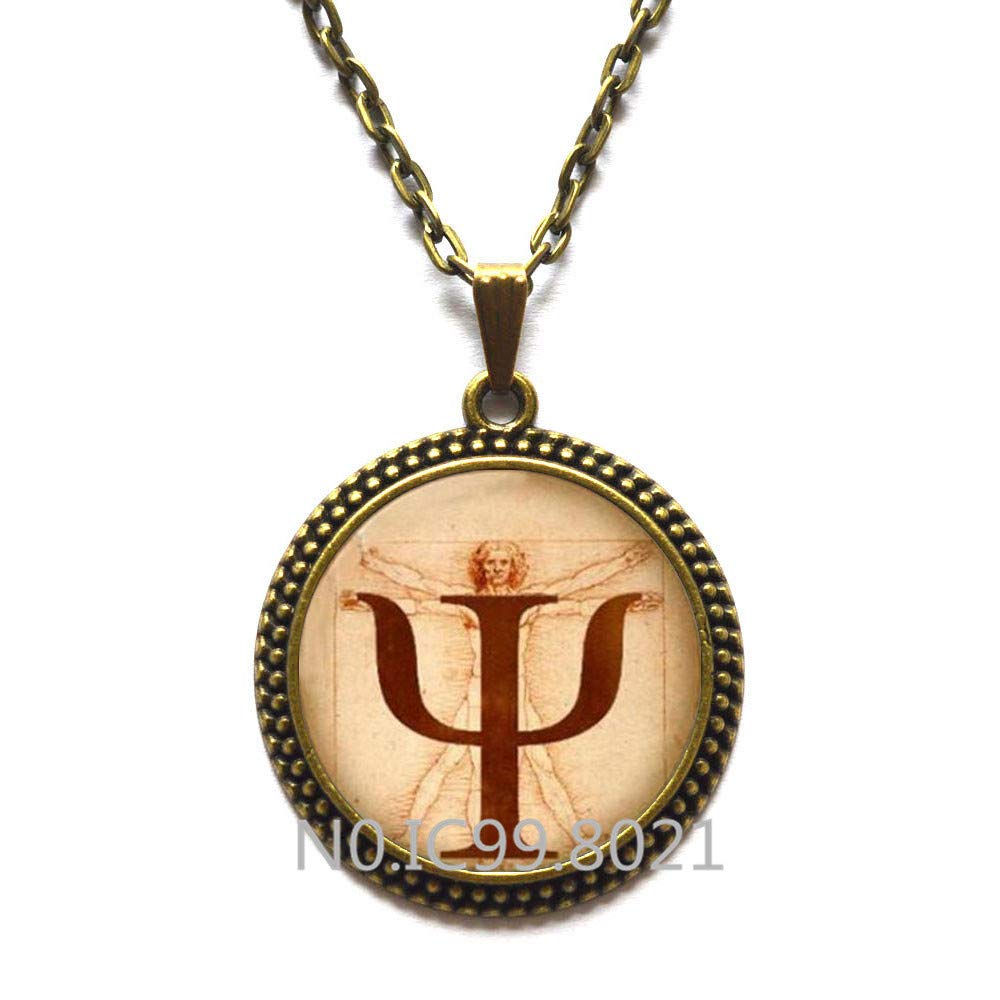PSI Symbol Psychology Pendant Necklace - Elegant Jewelry Gift for Psychologists, Students & Therapists - Perfect for Graduation, Birthday & Professional Events