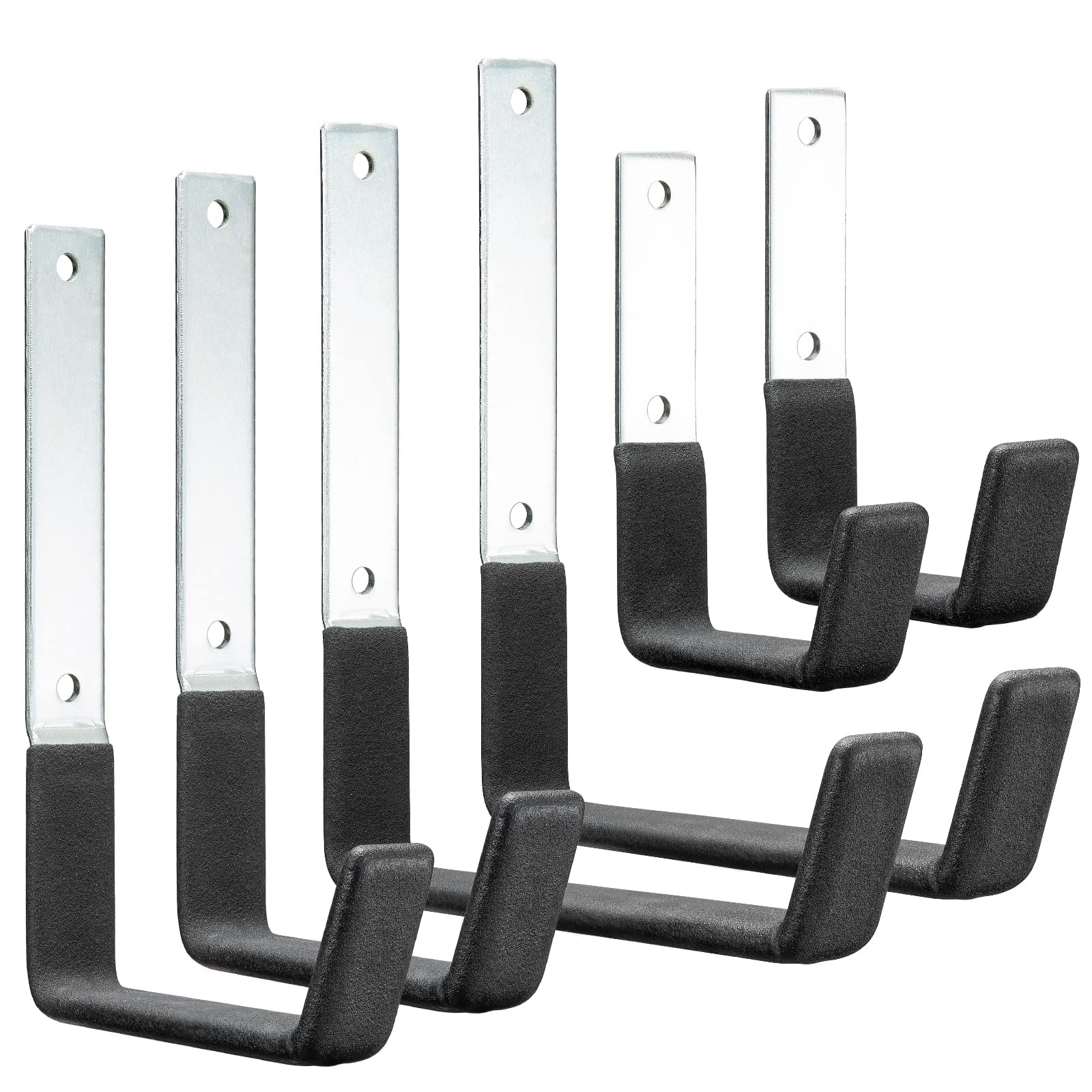 Heavy Duty Steel Garage Storage Hooks - 6 Pack Wall Mount Utility Hooks for Organizing Garden Tools, Ladders, Bikes & More - Durable L-Shaped Hooks for Garage, Shed & Workshop Organization