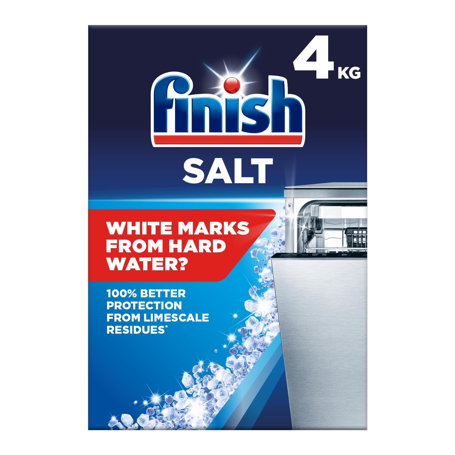 Finish Dishwasher Professional Range Salt - 4kg (8.8 lbs) for Sparkling Clean Dishes | Prevents Limescale Build-Up | Ideal for Hard Water Areas | Use in Dishwashers for Spotless Glassware & Utensils