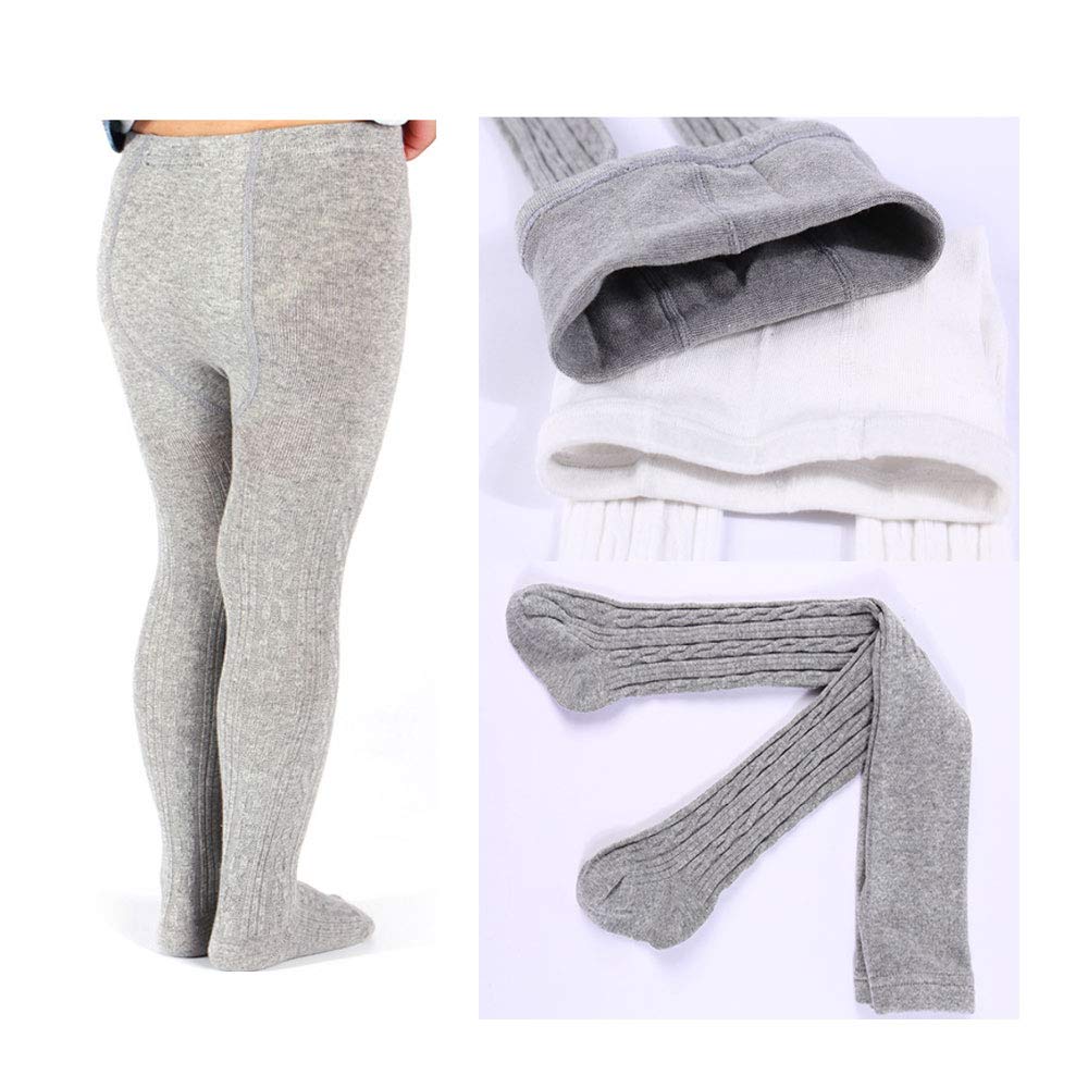 Baby Girls Cotton Tights - Seamless Knit Leggings for Infants & Toddlers | Soft Stretchy Stockings for Playtime, Daycare & Family Outings