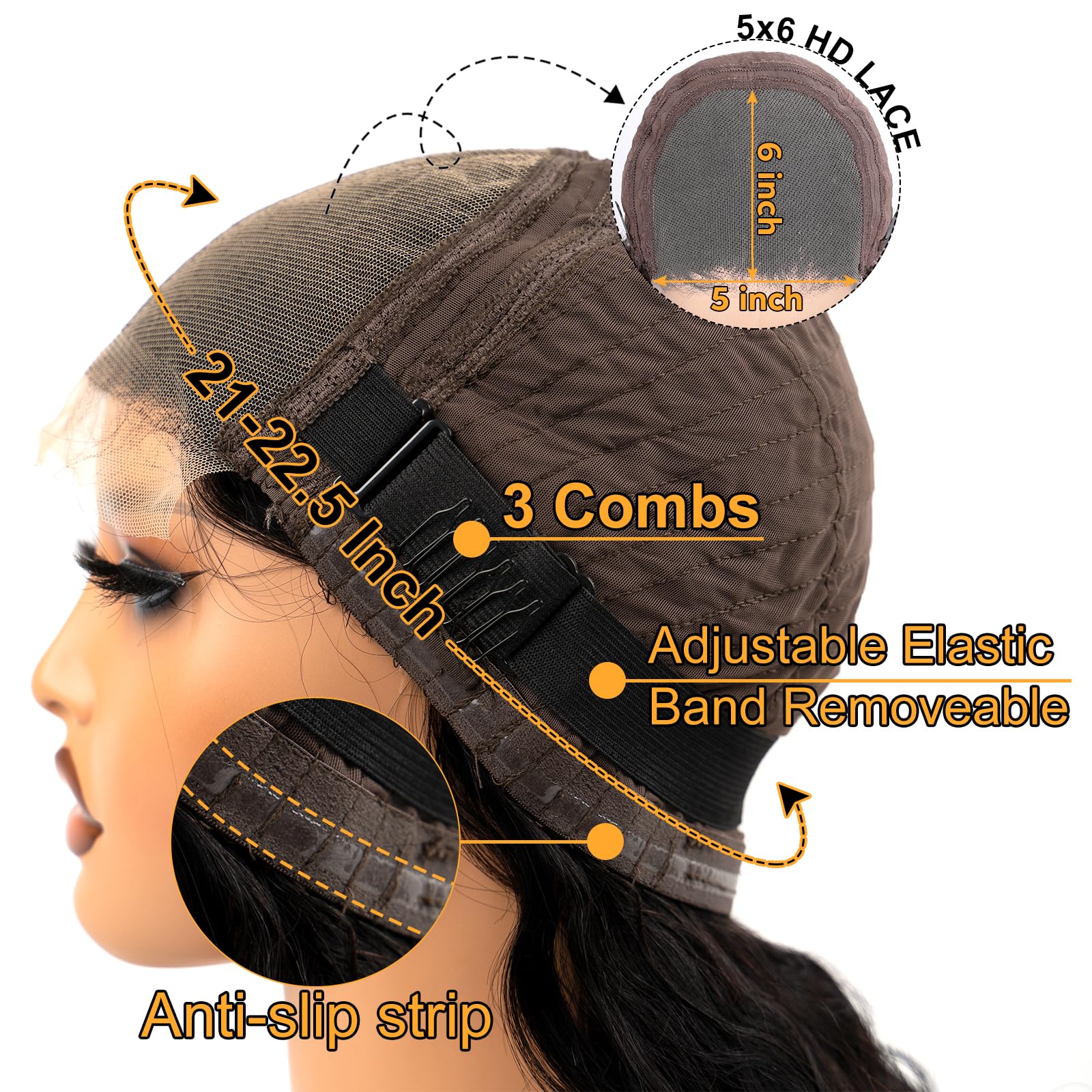 5x5 HD Lace Closure Wigs Human Hair - Pre Plucked Deep Wave Curly Wigs for Black Women | Glueless Wear & Go | 24 Inch Wet & Wavy Lace Front Wig with Baby Hair | Perfect for Daily Wear, Special Occasions & Protective Styling