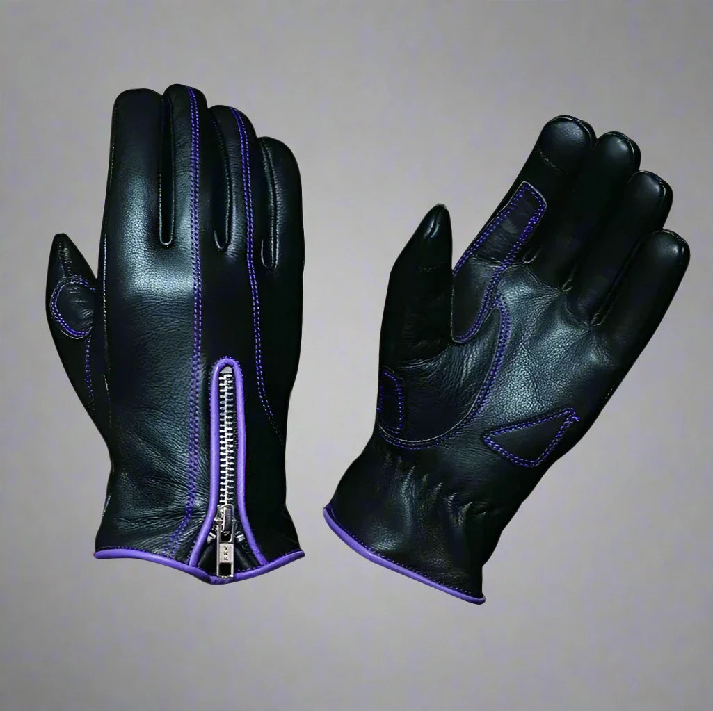 Open Road Women's Genuine Leather Motorcycle Gloves - Touchscreen Compatible, Breathable & Protective for Riding, Cruising & Outdoor Adventures