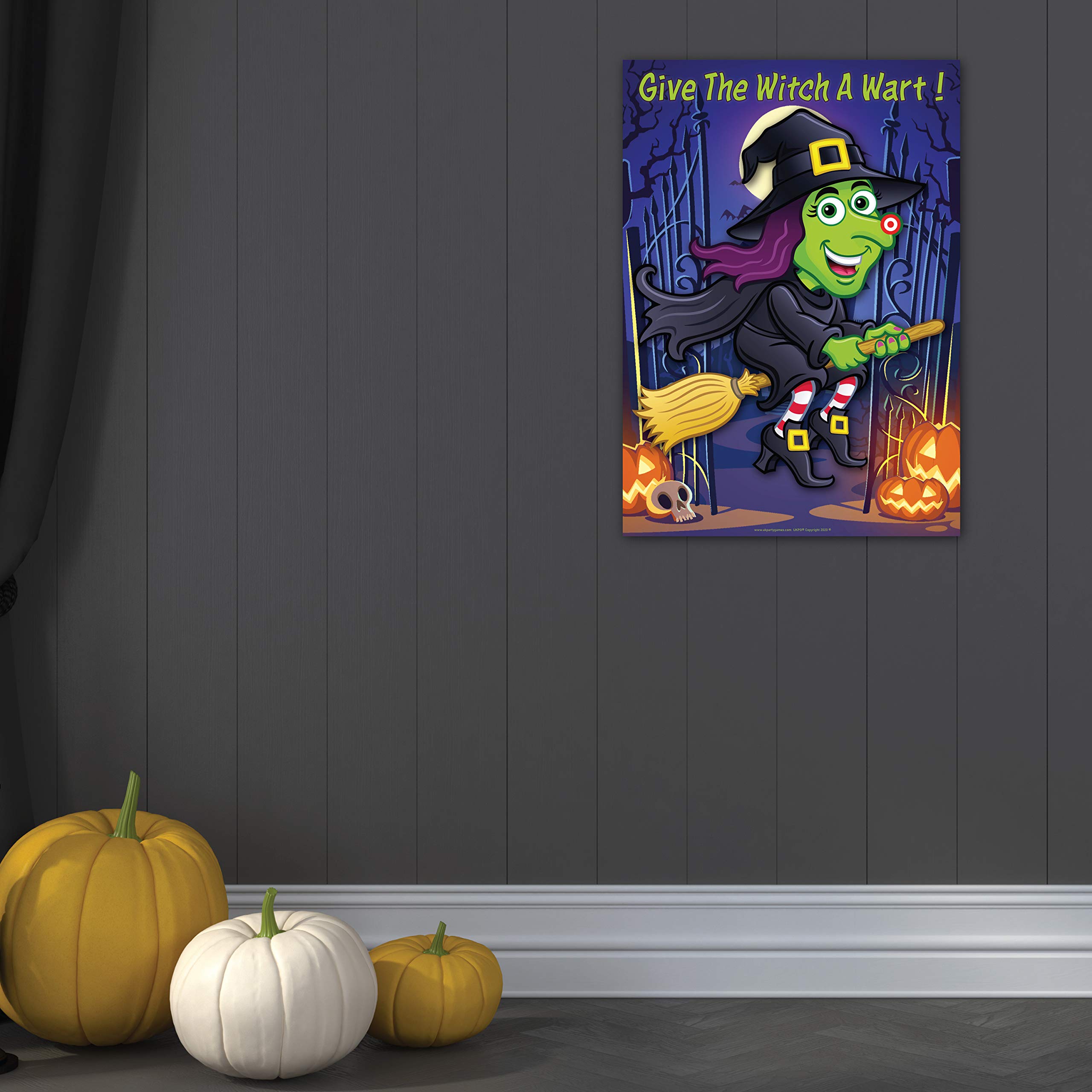 Halloween Party Game – GIVE THE WITCH A WART | Fun Group Game for 35 Players with Prize & XL Poster | Perfect for Halloween Parties, Decorations & Supplies | Great for Family Gatherings, Classroom Activities & Spooky Night Events