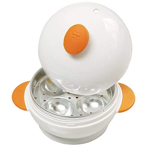 Joie Big Boiley Microwave Egg Cooker - White, 6.75 x 5.25 x 5 Inches - Perfect for Quick Breakfast, Office Lunch & Healthy Meal Prep