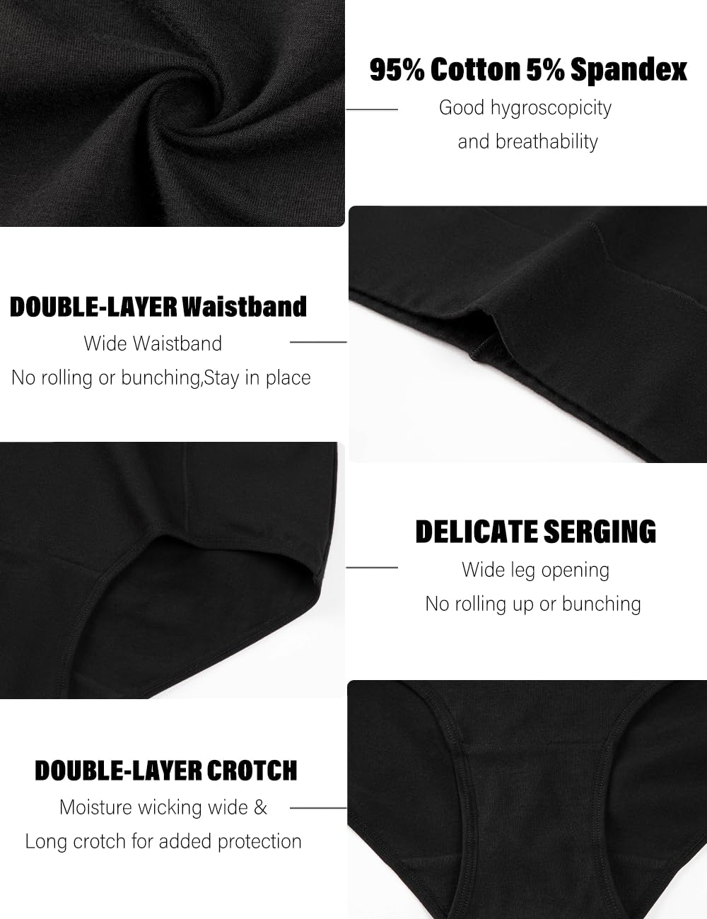POKARLA Women's Cotton Underwear - High Waist Full Coverage Briefs, Soft & Breathable Postpartum Panties, Stretch Underpants for Comfort & Support - Perfect for Pregnancy, Postpartum Recovery & Everyday Wear