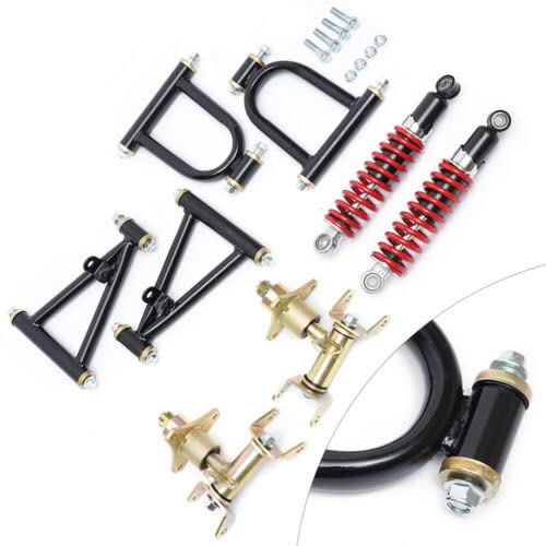 Front Suspension Swingarm Assembly Kit for DIY Bike, Electric ATV, Kart & Dirt Bike - Upper/Lower Swing Arm Replacement Parts for Quad & Off-Road Vehicles - Perfect for Custom Builds, Repairs & Performance Upgrades