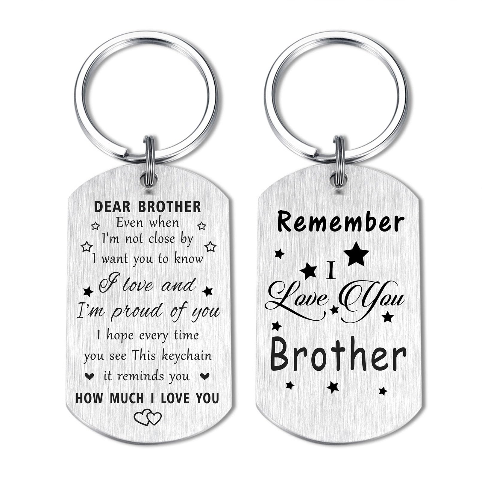 Resdink Brother Gifts from Sister - Engraved Keychain for Men & Boys - Perfect Birthday & Graduation Present for Brother - Ideal for Daily Use, Special Occasions & Keepsakes