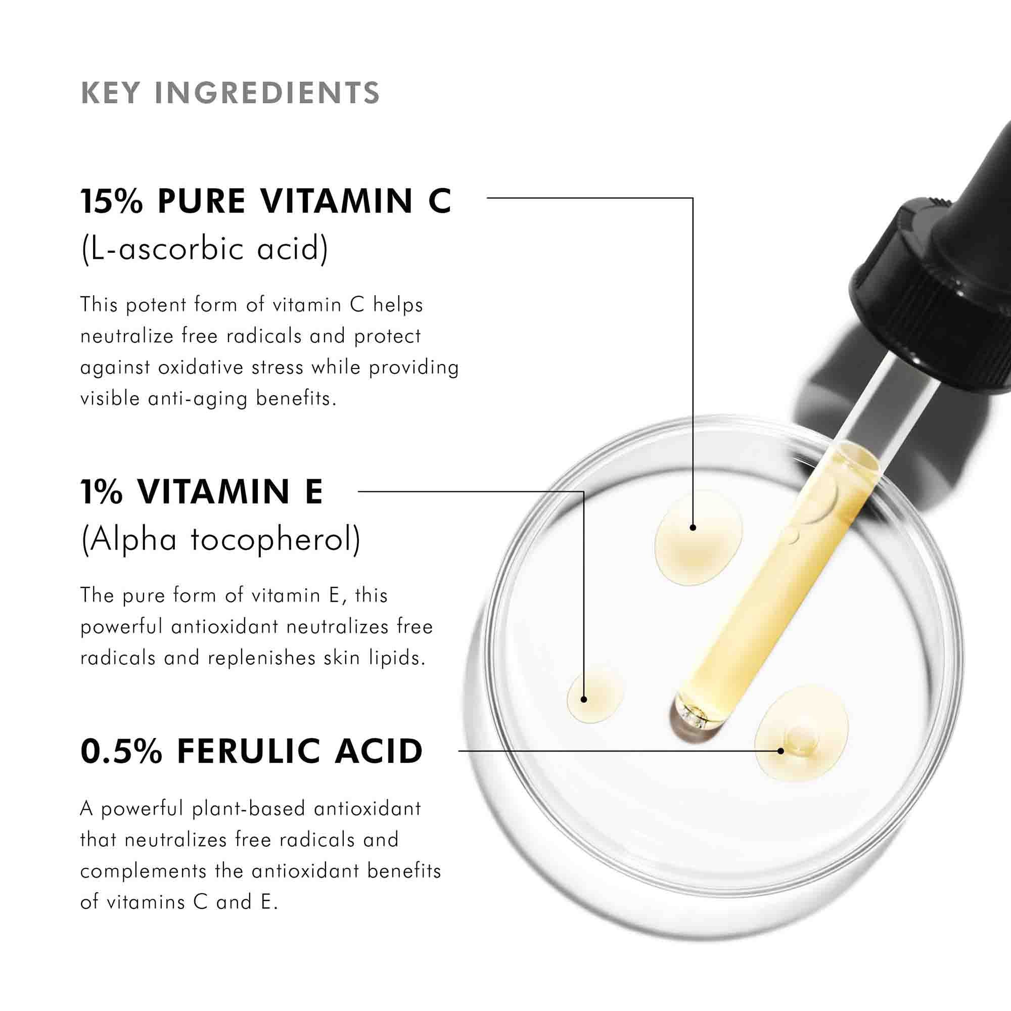 Skinceuticals C E Ferulic Serum - Vitamin C Antioxidant Face Treatment for Brightening & Anti-Aging - Perfect for Daily Skincare Routine & Sun Protection