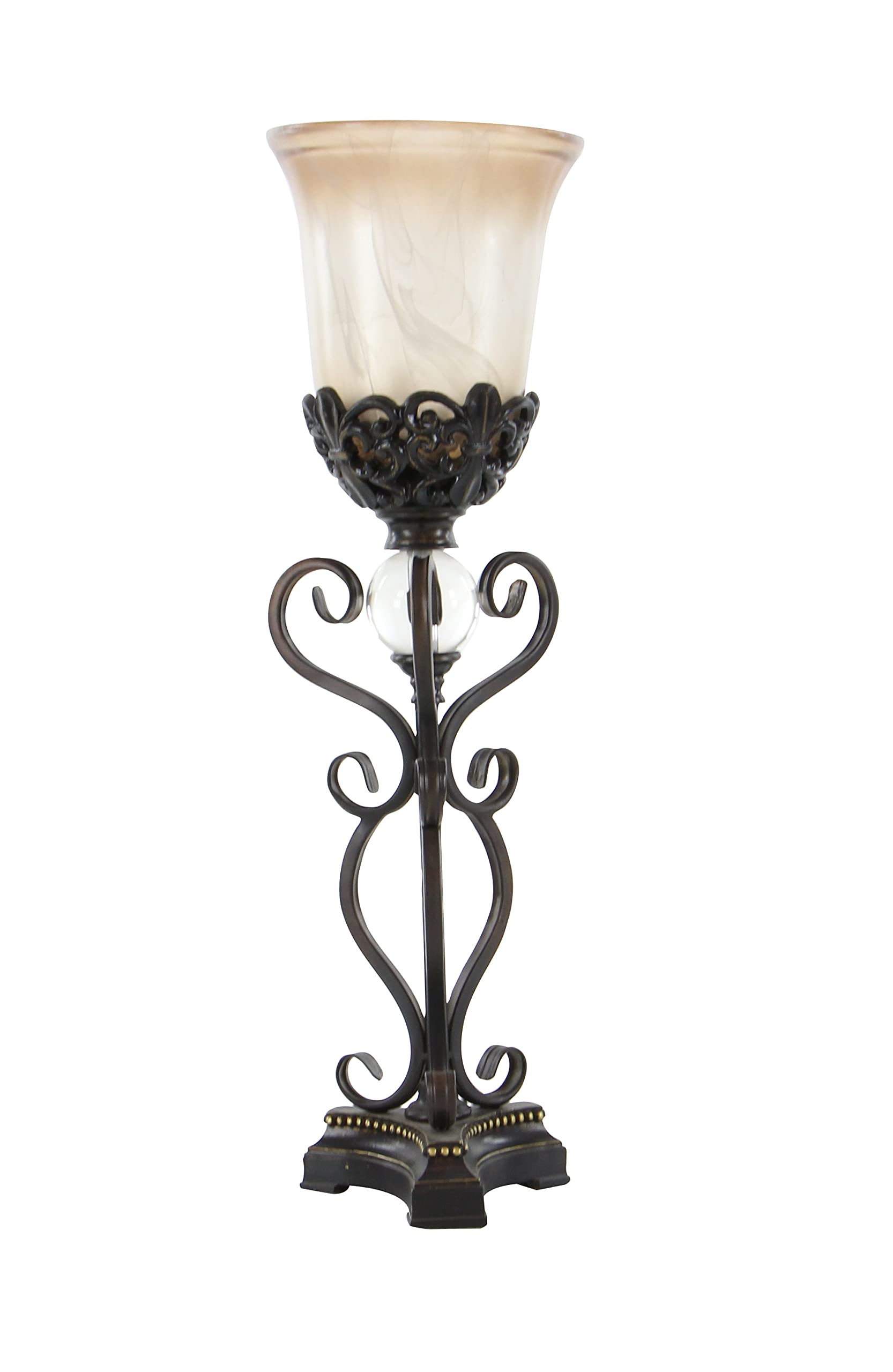 Deco 79 Mediterranean Style Metal Floor Uplight Set of 2 - Large Brown Torchiere Lamps for Living Room, Bedroom, or Patio Lighting