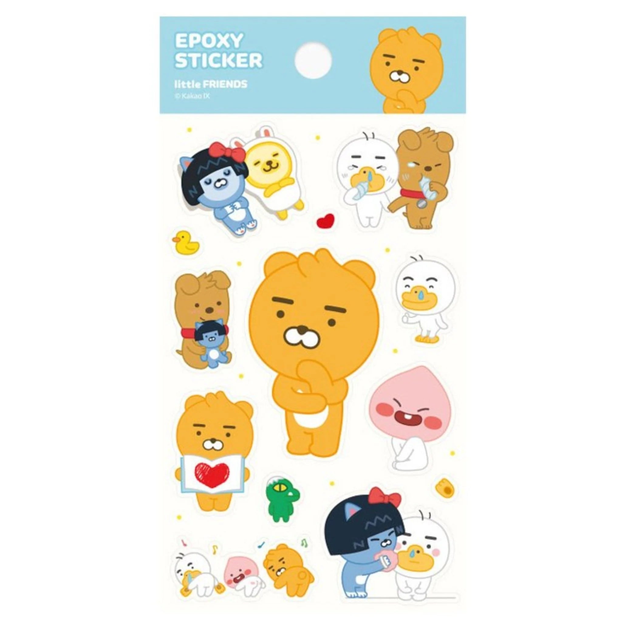 Little Friends Epoxy Sticker Pack - Cute Waterproof Vinyl Decals for Laptops, Water Bottles & DIY Crafts - Perfect for Scrapbooking, Journaling & Home Decor