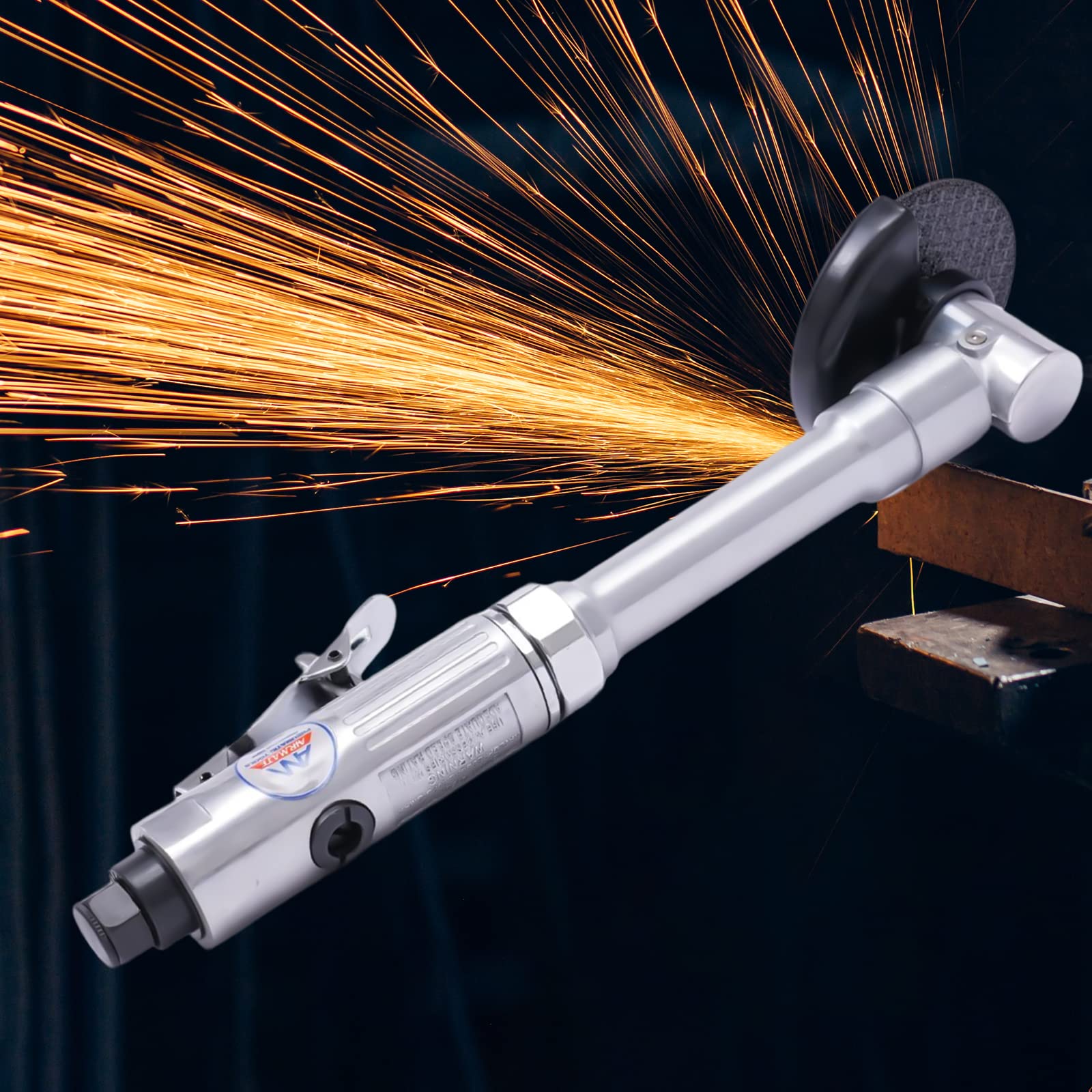 Heavy Duty Air Angle Cutter - 1/4 Inch Pneumatic Cutting Tool for Metal Trimming & Deburring | Industrial Power Tools for Metalworking, Automotive & DIY Projects