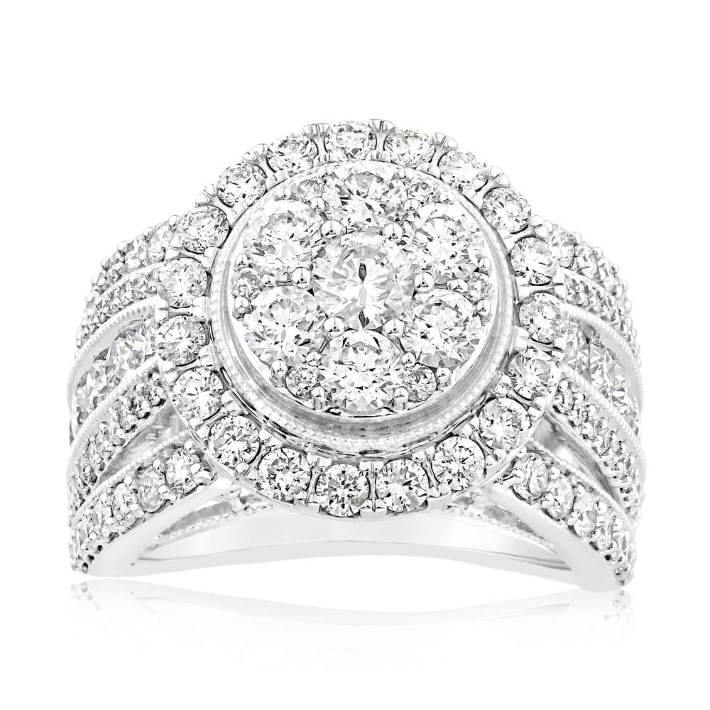 3 Carat Diamond Engagement Ring in 10K White Gold - Elegant Wedding Band for Proposals, Anniversaries & Special Occasions