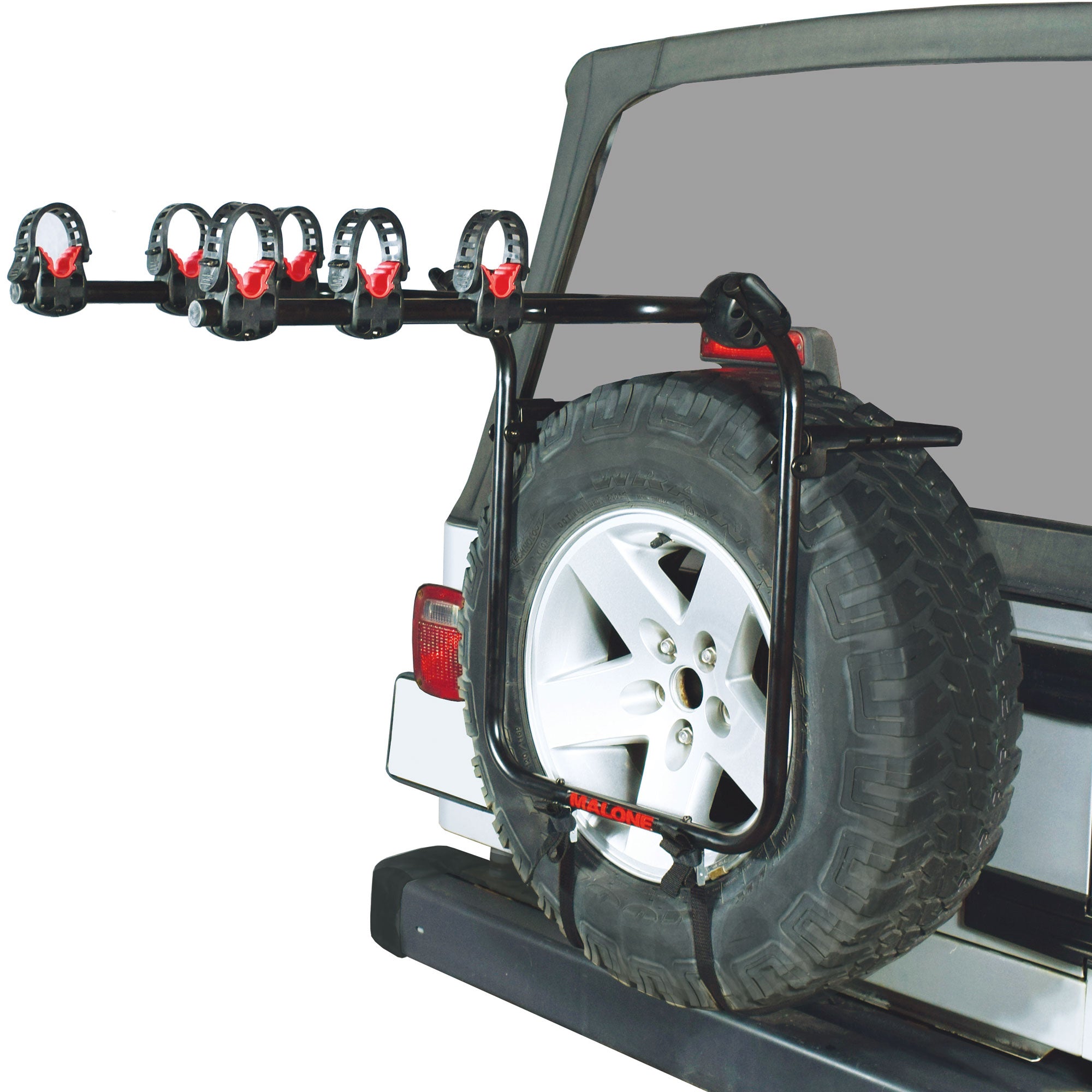 Malone RunWay Bike Spare Tire Rack - Heavy Duty Bicycle Rear Wheel Carrier for Road & Mountain Bikes - Perfect for Commuting, Touring & Outdoor Adventures