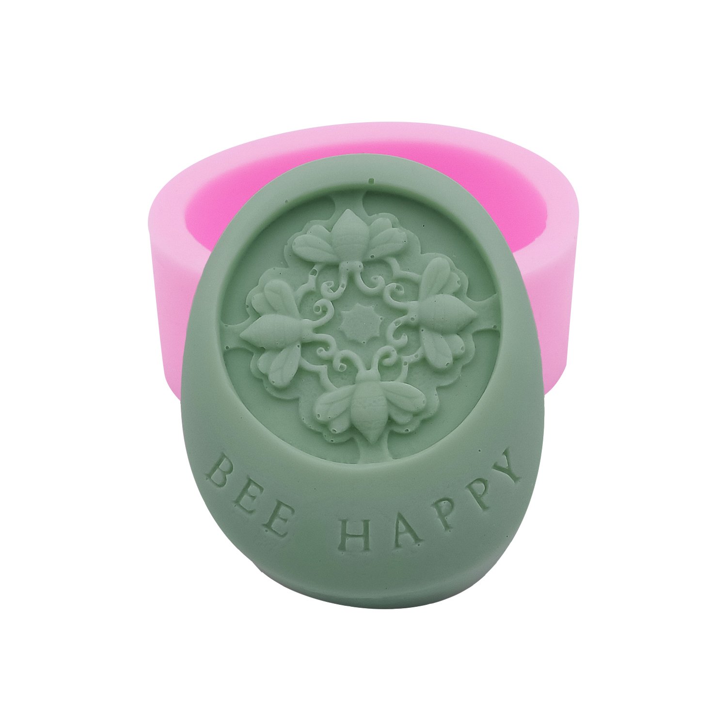 Bee Happy Silicone Soap & Candle Molds - DIY Craft Molds for Resin, Wax, Soap Making - Perfect for Home Decor, Wedding Favors, and Handmade Gifts
