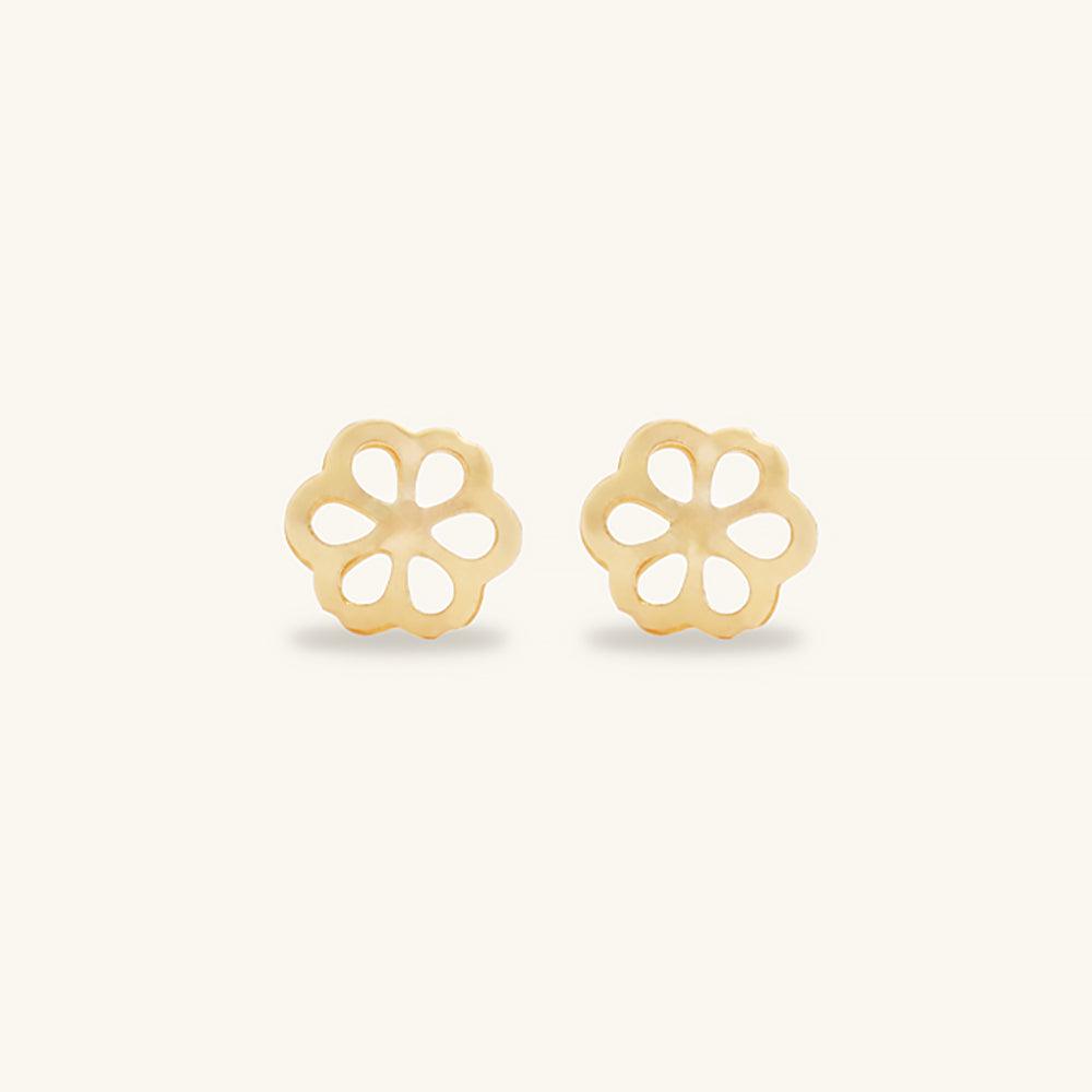 Shining Gold Plum Blossom Stud Earrings for Women - Elegant Floral Jewelry Gift for Birthday, Anniversary & Special Occasions