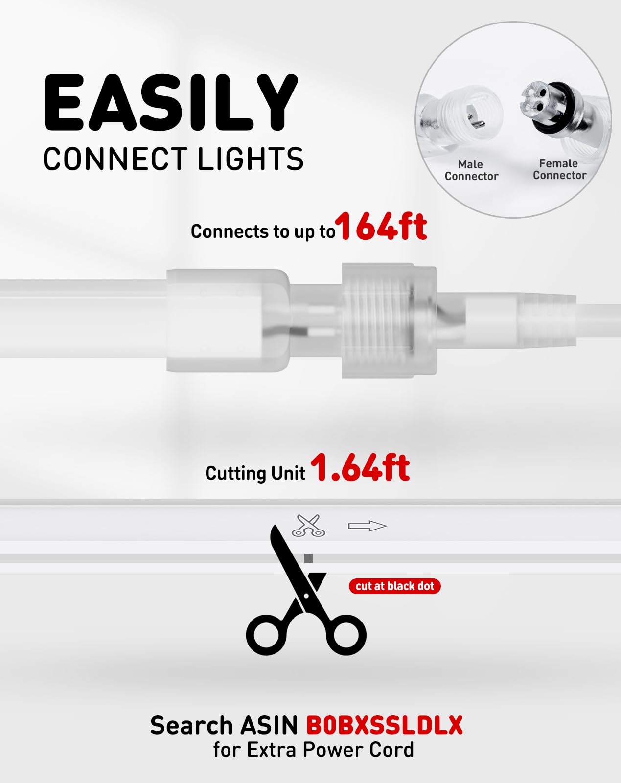 Shine Decor LED Rope Lights 120V - Connectable & Cuttable Dotless 120LEDs/M Eco Neon Strip Lighting - ETL Certified IP65 Waterproof Weatherproof - 2600K Warm White 98.4FT - Perfect for Home Decor, Commercial Signage, Outdoor Patio Lighting, and Holiday Decorations