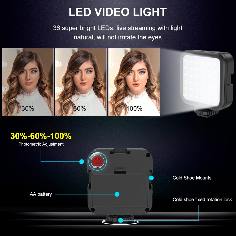 QPLOVE Smartphone Video Kit with LED Light, Microphone, Tripod & Phone Holder - Compatible with iPhone & Android for YouTube, TikTok, Live Streaming, Vlogging & Content Creation - Perfect for Home Studio, Outdoor Shooting & Social Media Influencers