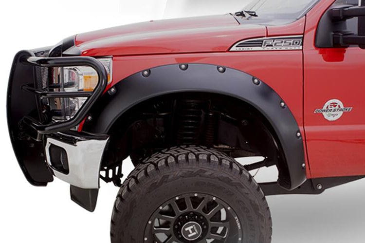 Bushwacker 20101 02 Ford F250 F350 F450 Super Duty 2011-2016 Cutout Style 2-Piece Front Fender Flares | Off-Road Protection & Custom Look for Trucks