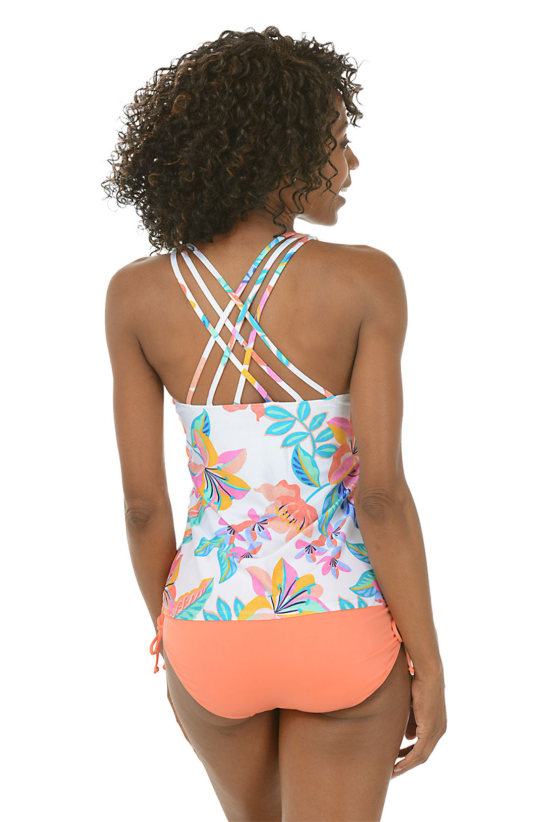 Francesca Tropical Crossback Tankini Top - Women's Swimwear for Beach & Pool - Perfect for Summer Vacations and Swim Parties