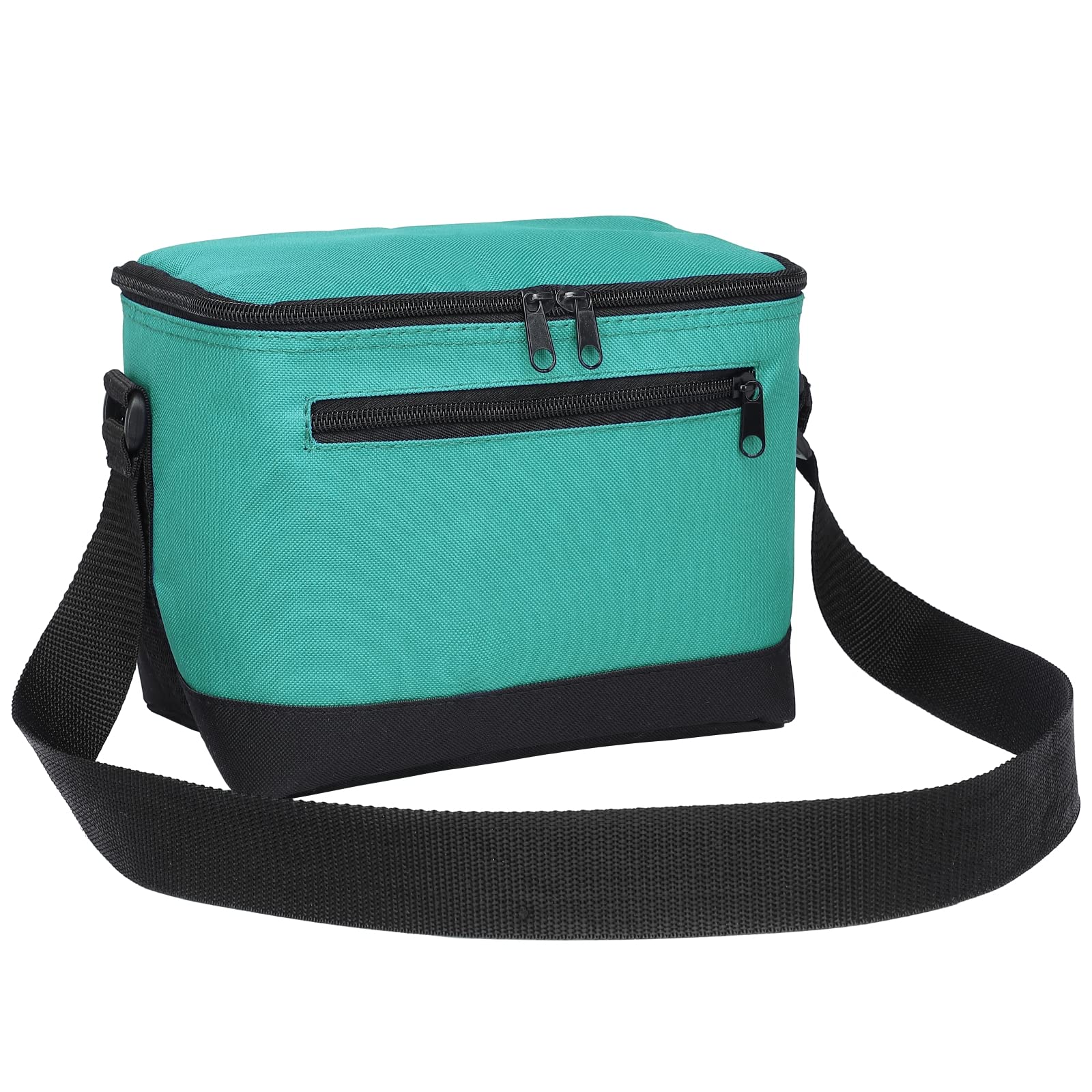 MISSMOON Small 6 Can Insulated Cooler Bag, Adjustable Strap Lunch Tote Box for Adults, Teal - Perfect for Picnics, Beach Trips, and Office Lunches