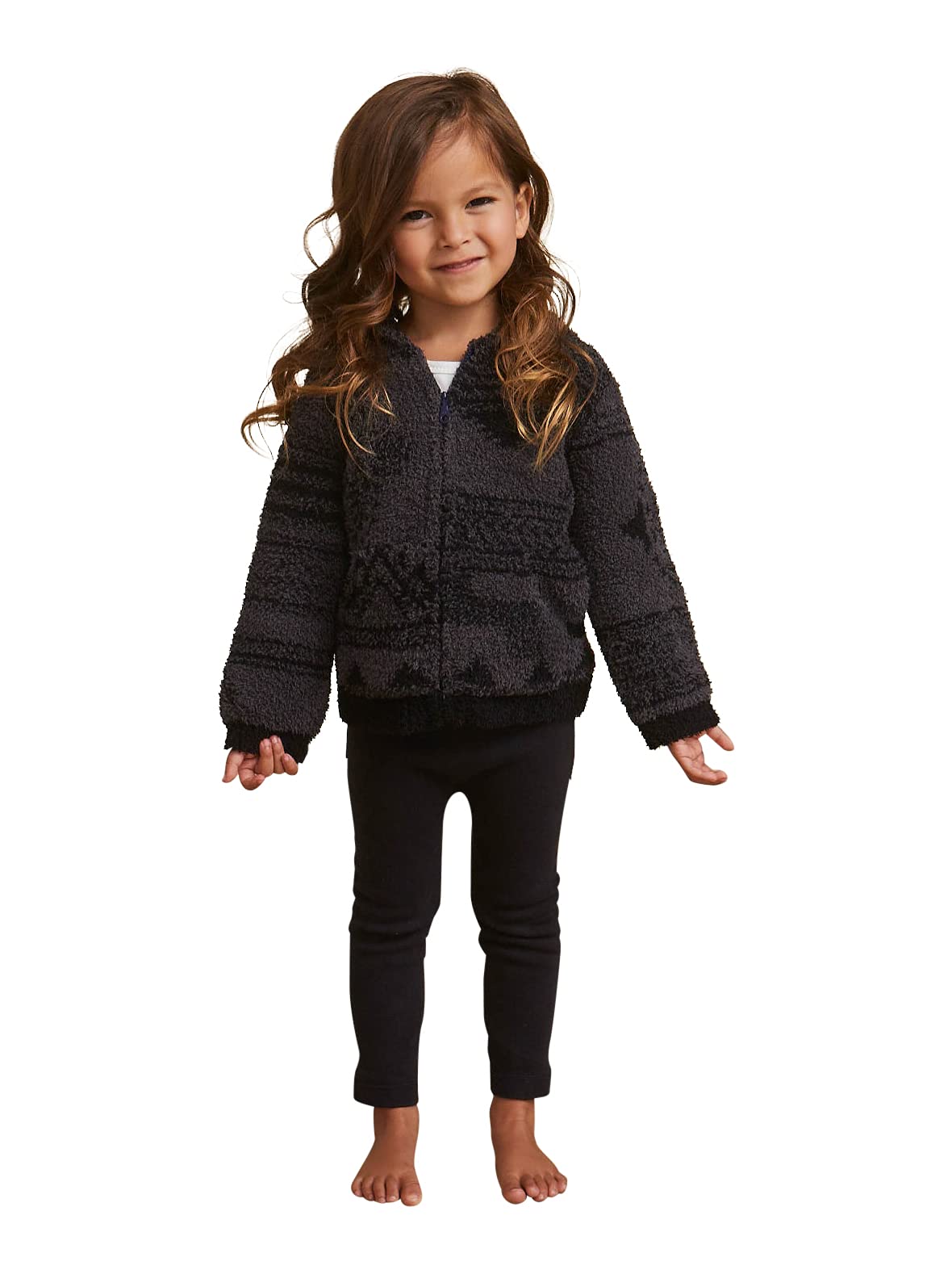 Barefoot Dreams CozyChic Patchwork Toddler Hoodie - Soft & Warm Knit Polyester Hooded Sweatshirt for Boys & Girls | Perfect for Playdates, Outdoor Adventures & Cozy Family Moments