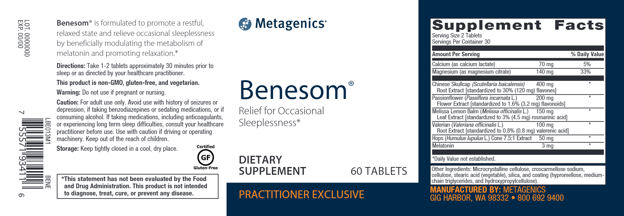 Meta Benesom 60 Tablets - Premium Dietary Supplement for Immune Support & Wellness | Ideal for Daily Health Maintenance & Active Lifestyle