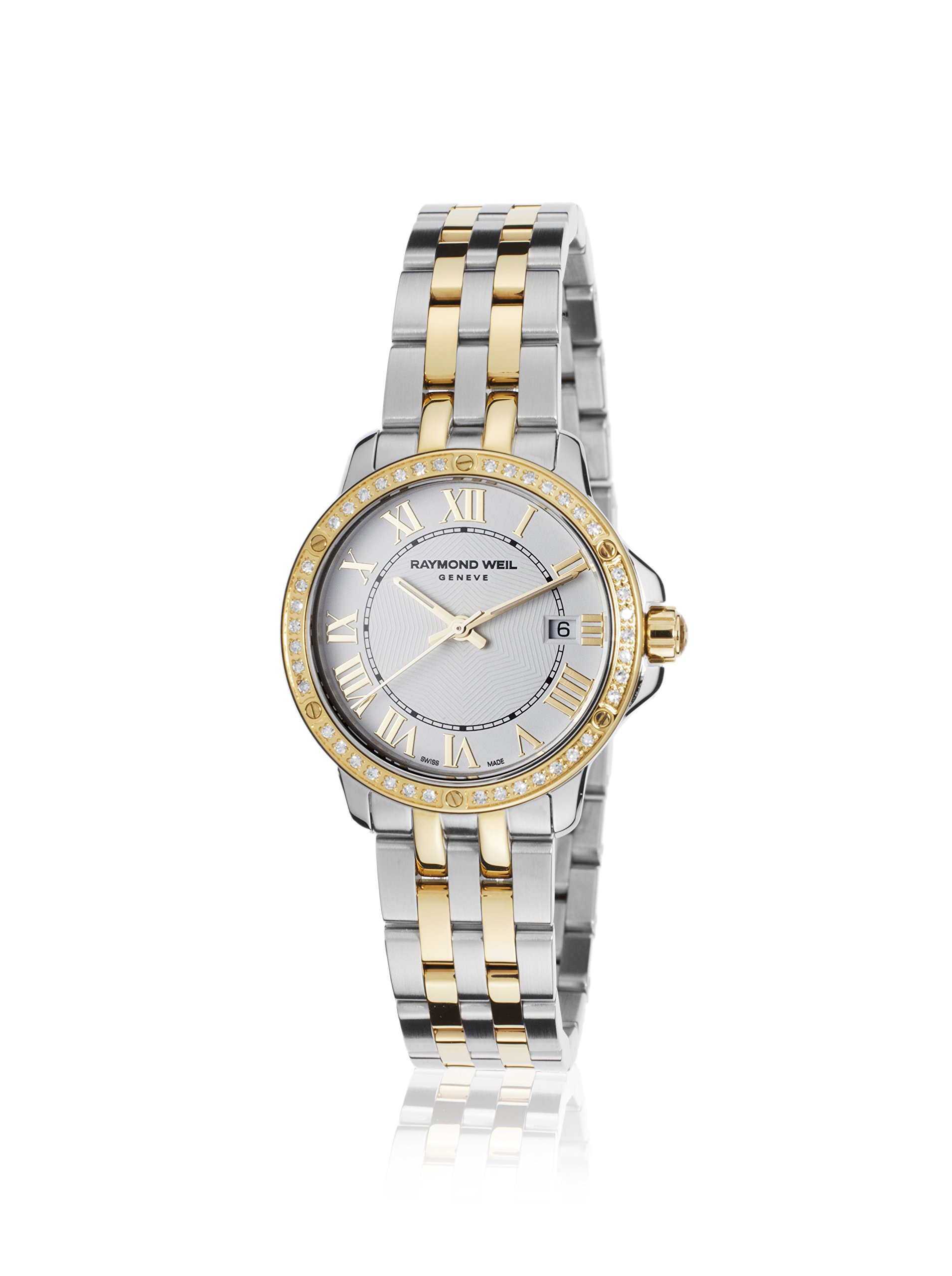 Raymond Weil Women's Tango Watch - Textured Mother-of-Pearl Dial, Stainless Steel & PVD Coated | Elegant Dress Watch for Business, Parties & Special Occasions