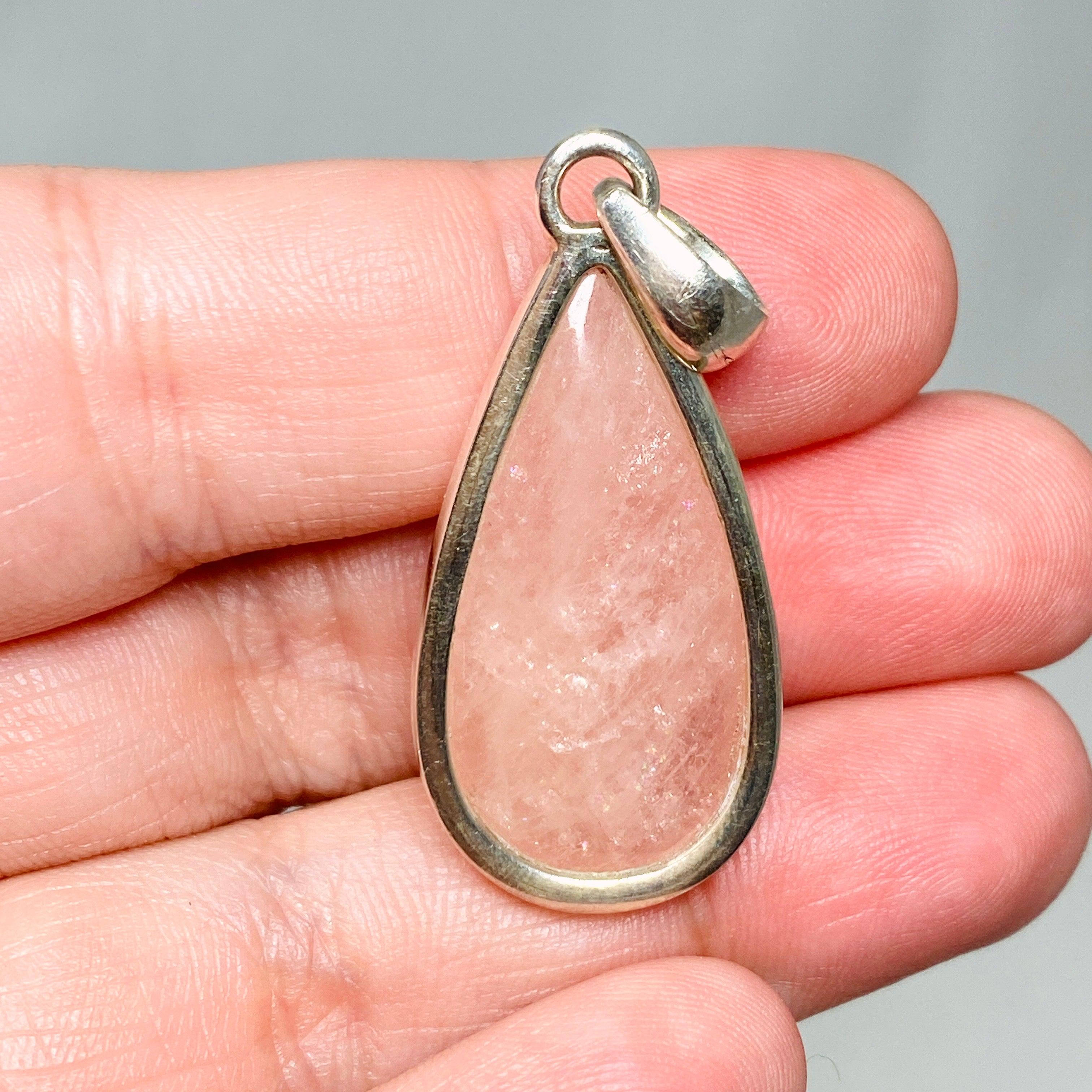 Morganite Teardrop Pendant Necklace - 14K Rose Gold Gemstone Jewelry for Women | Perfect for Weddings, Anniversaries & Romantic Gifts