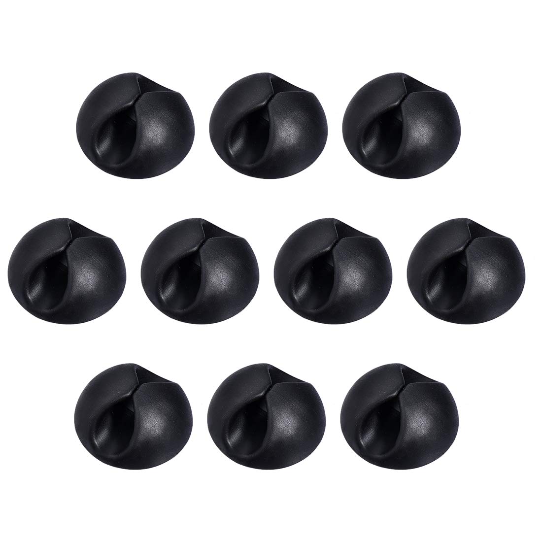 10Pcs Black Self-Adhesive Cable Clips - Cord Organizer for Home & Office - Cable Management Solutions for Desks, TVs, Computers & Electronics