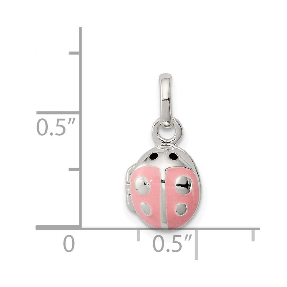Jewels By Lux Sterling Silver Pink Enamel Ladybug Locket Pendant Necklace - Perfect Gift for Women, Girls, Birthday, Anniversary & Valentine's Day