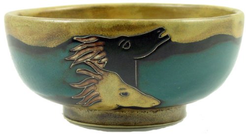 Premium Mara Ceramic Stoneware 72oz Large Serving Bowl - Handcrafted Horses Design for Soups, Salads & Pasta | Farmhouse Kitchen Decor & Dinner Party Entertaining