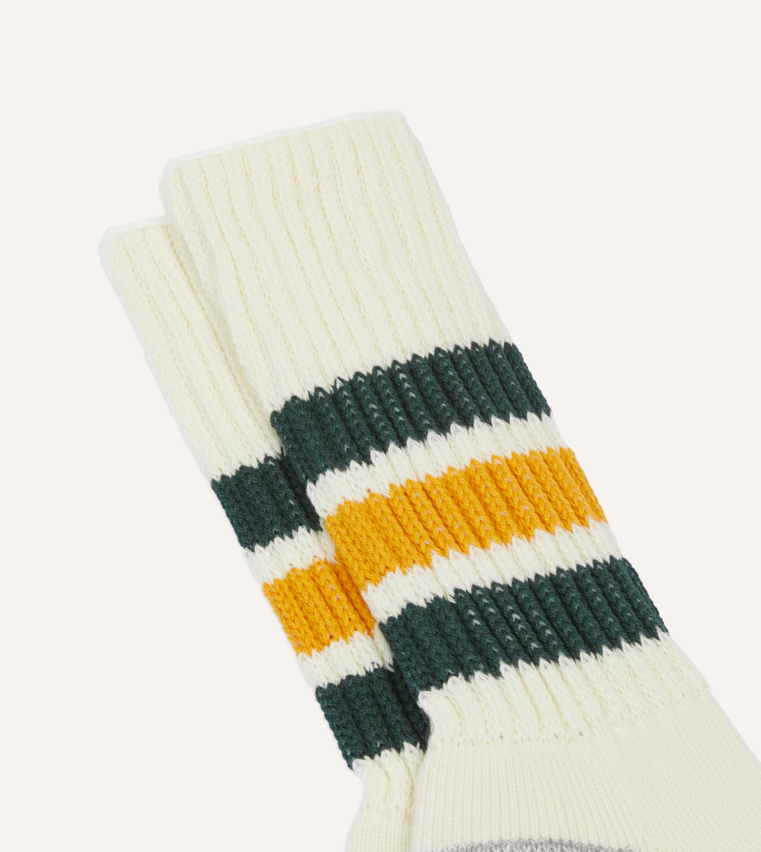 RoToTo Green and Yellow Cotton Crew Socks for Men & Women - Soft Breathable Everyday Socks for Running, Hiking, and Casual Wear