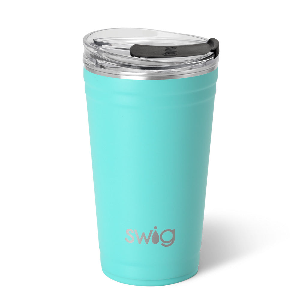 24oz Aqua Party Cup - Reusable Plastic Cup for Pool Parties, Beach Outings & Summer Drinks - BPA Free, Durable & Fun Design