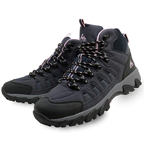 Hikabu Women's Vegan Hiking Boots - Waterproof Ankle Support Shoes for Hiking, Trekking & Outdoor Adventures | Lightweight & Comfortable for Trail Walking, Camping & Backpacking
