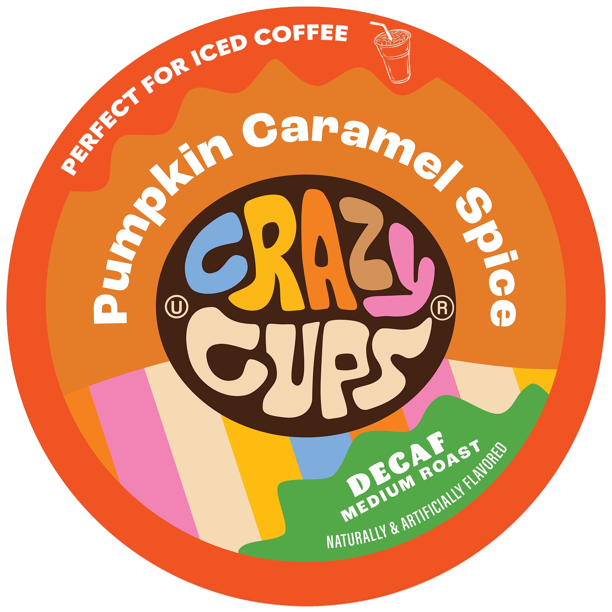 Decaf Pumpkin Caramel Spice Coffee Pods for Keurig - 22 Recyclable K Cups | Hot or Iced Brew | Perfect for Fall Mornings, Office Breaks & Cozy Evenings