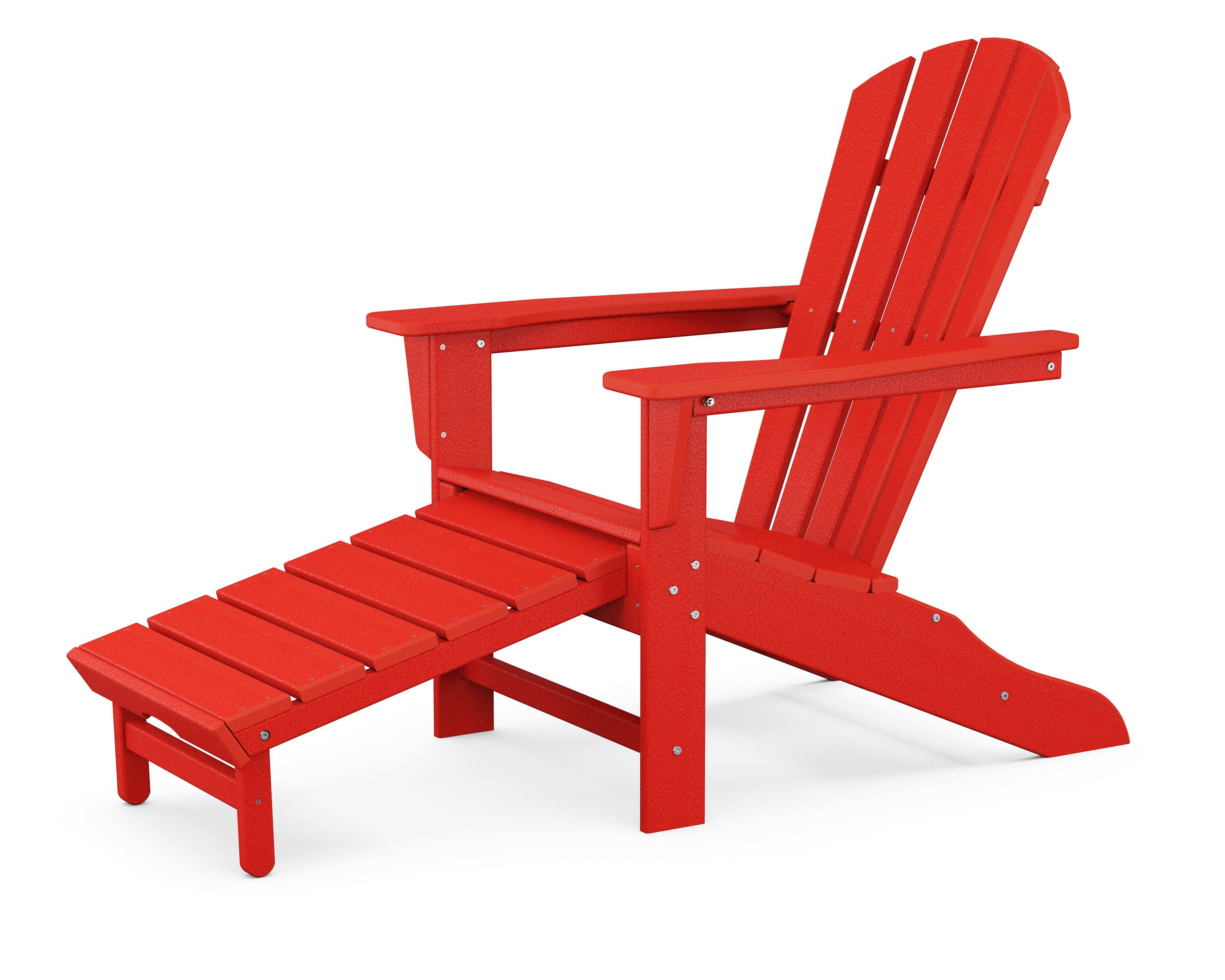 **POLYWOOD Palm Coast Ultimate Adirondack Chair with Hideaway Ottoman - Durable Outdoor Furniture for Patio, Poolside & Garden Relaxation**