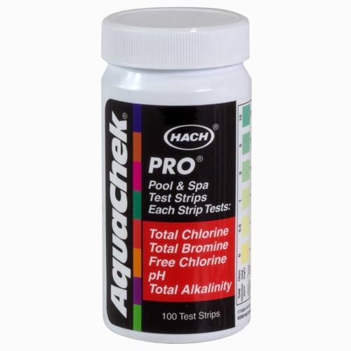 AquaChek Pro 5-in-1 Pool Water Test Strips - 100 Count | Accurate pH, Chlorine, Alkalinity, Hardness & Cyanuric Acid Testing | Ideal for Swimming Pools, Hot Tubs & Spas