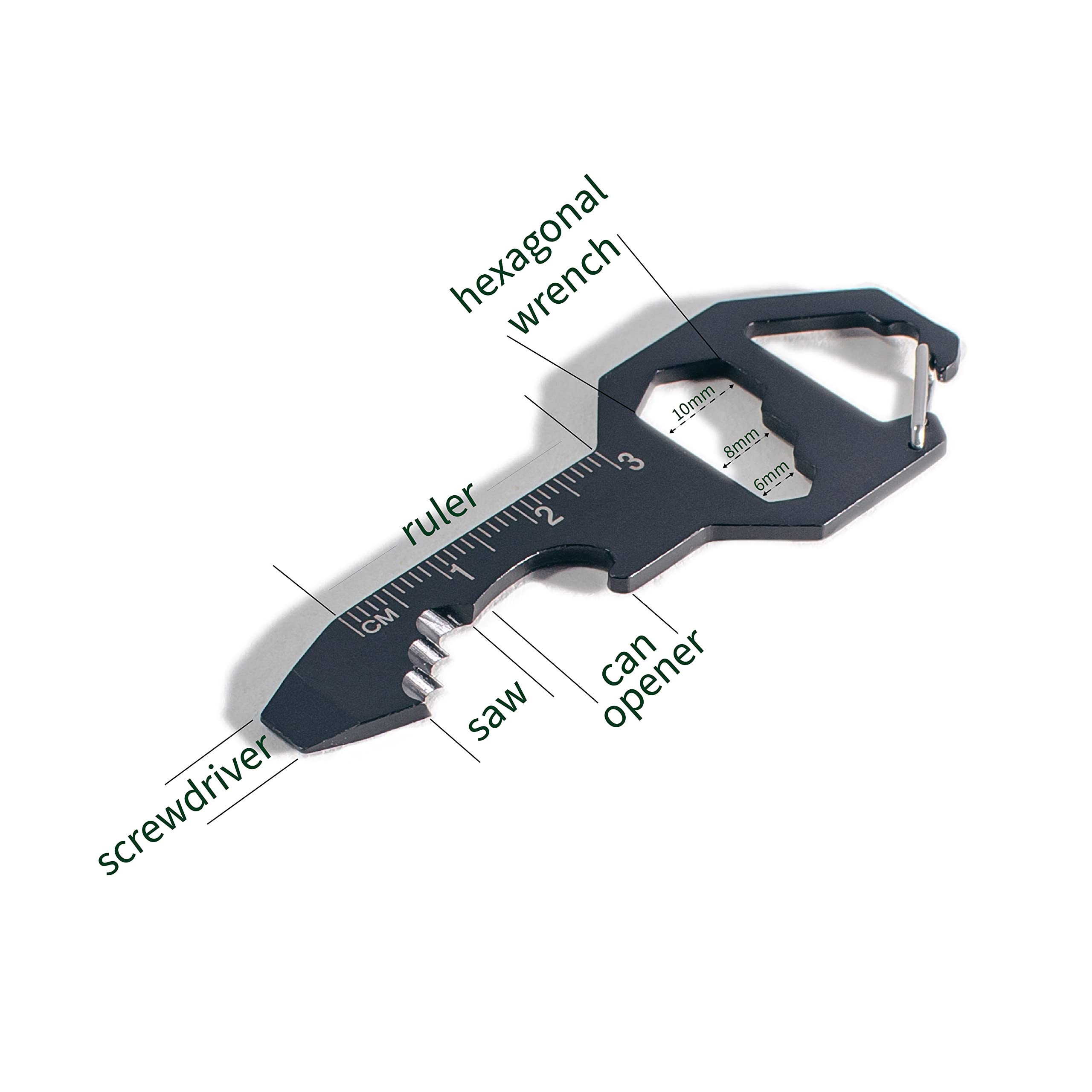 PMR-EXPORTS | 2-Pack Eagle & Key Multitool Keychain Set - Compact 5-in-1 Survival Tool for Men, Women, Teens - Charcoal Gray (5x5x0.25 in) - Perfect for EDC, Outdoor Adventures, Emergency Preparedness & Self Defense