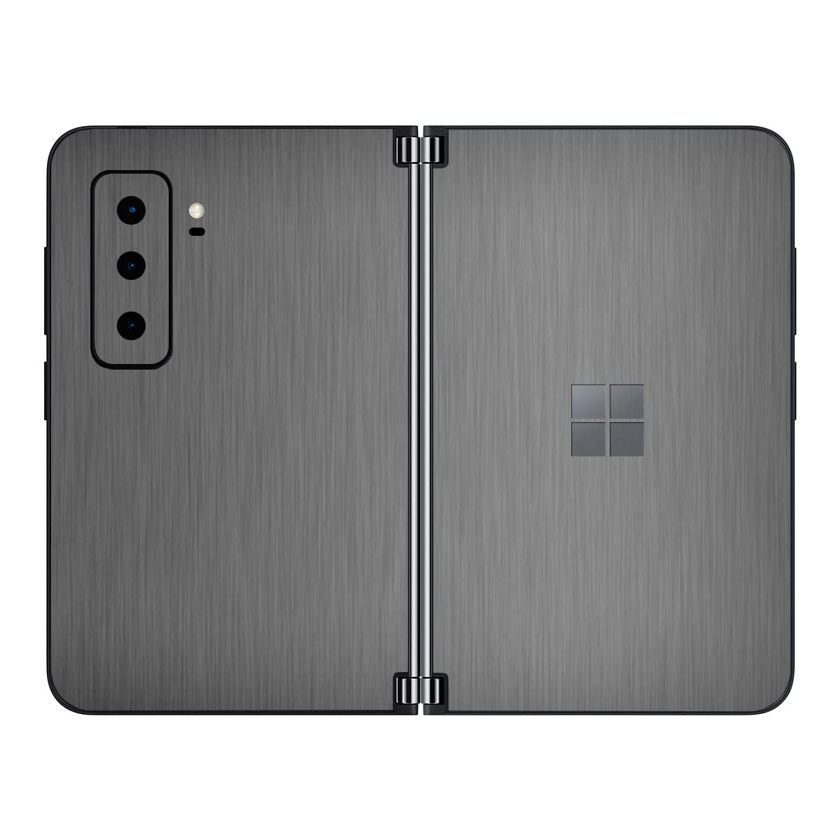 SopiGuard Full Body Skin Sticker for Microsoft Surface Duo 2 (2021, 2nd Gen) - Edge-to-Edge Protection Vinyl Decal in Brushed Gunmetal Grey | Perfect for Office, Travel & Daily Use