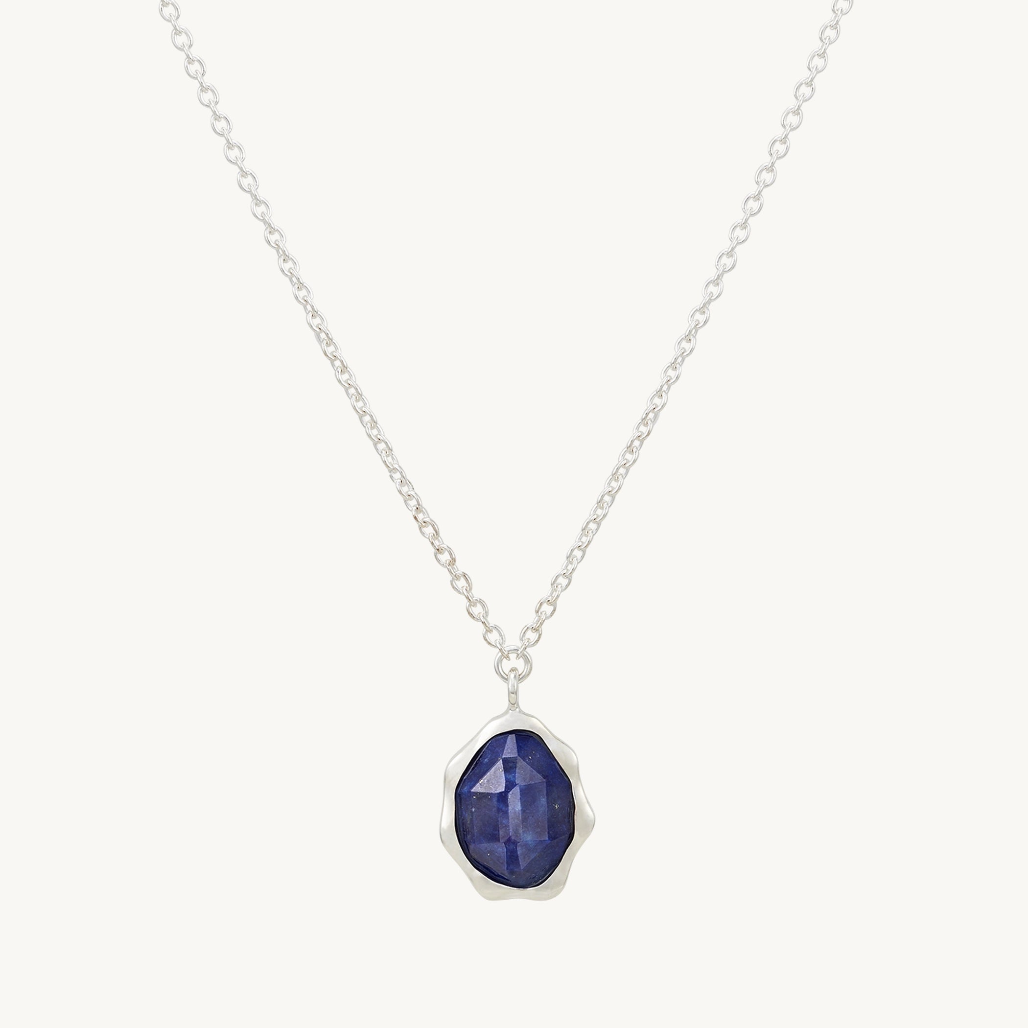 Lapis Lazuli Mood Necklace in Sterling Silver | Healing Crystal Jewelry for Stress Relief & Emotional Balance | Perfect for Meditation, Yoga & Spiritual Gifts