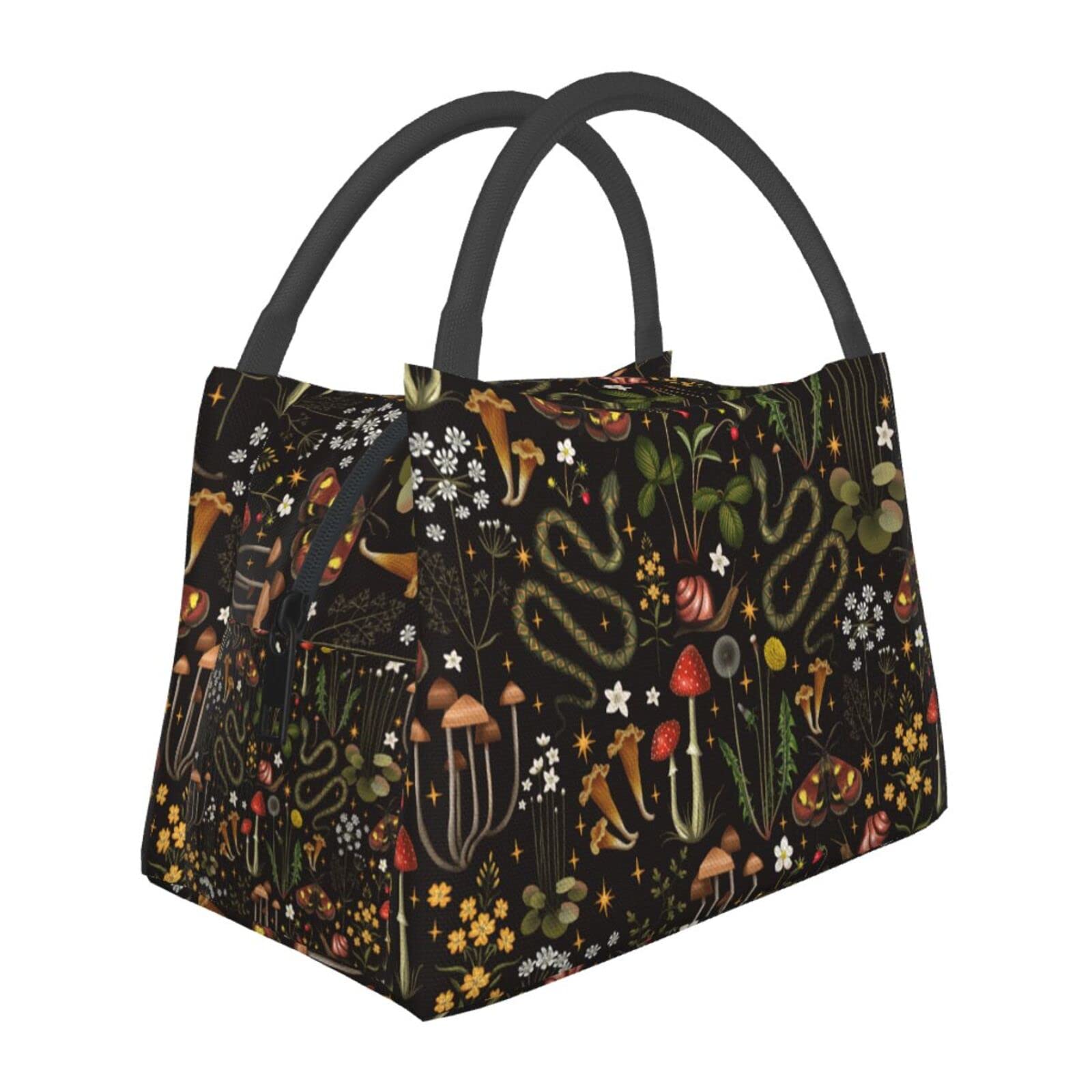 FREEHOTU Insulated Lunch Bags - Reusable Cooler Tote for Work, Picnics & Travel | Forest Animals Mushroom Design | Meal Prep Bag for Women & Men | Perfect for Office, School, Hiking & Outdoor Adventures