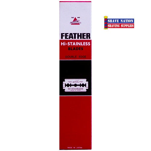 Feather Hi Stainless Double Edge Razor Blades - 100 Count (20x5) - Super Sharp & Smooth Shaving for Men - Perfect for Safety Razors, Beard Trimming & Travel Shaving Kits