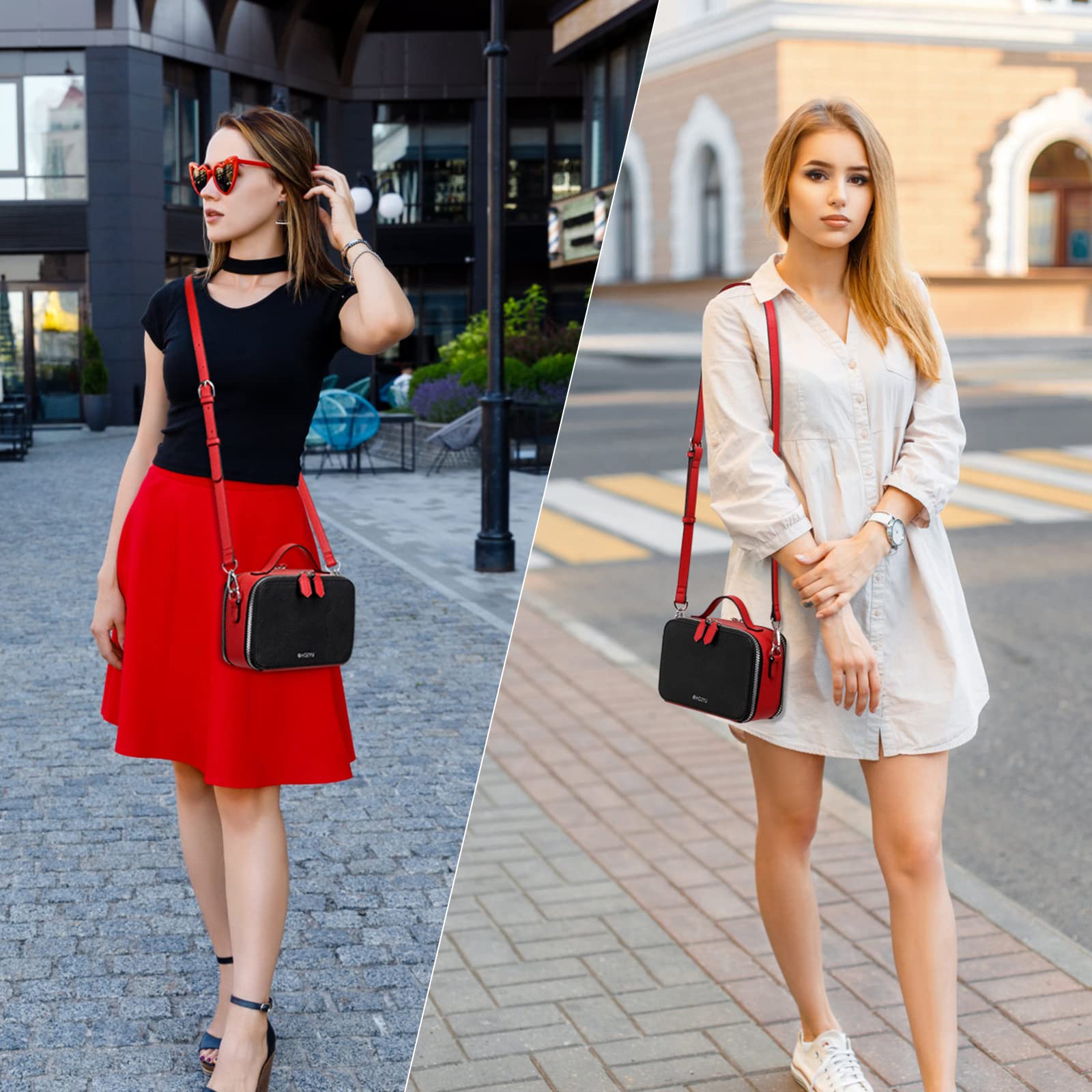 Stylish Women's PU Leather Crossbody Bag with Double Zipper - Fashionable Cell Phone & Makeup Purse for Daily Use, Work, and Travel