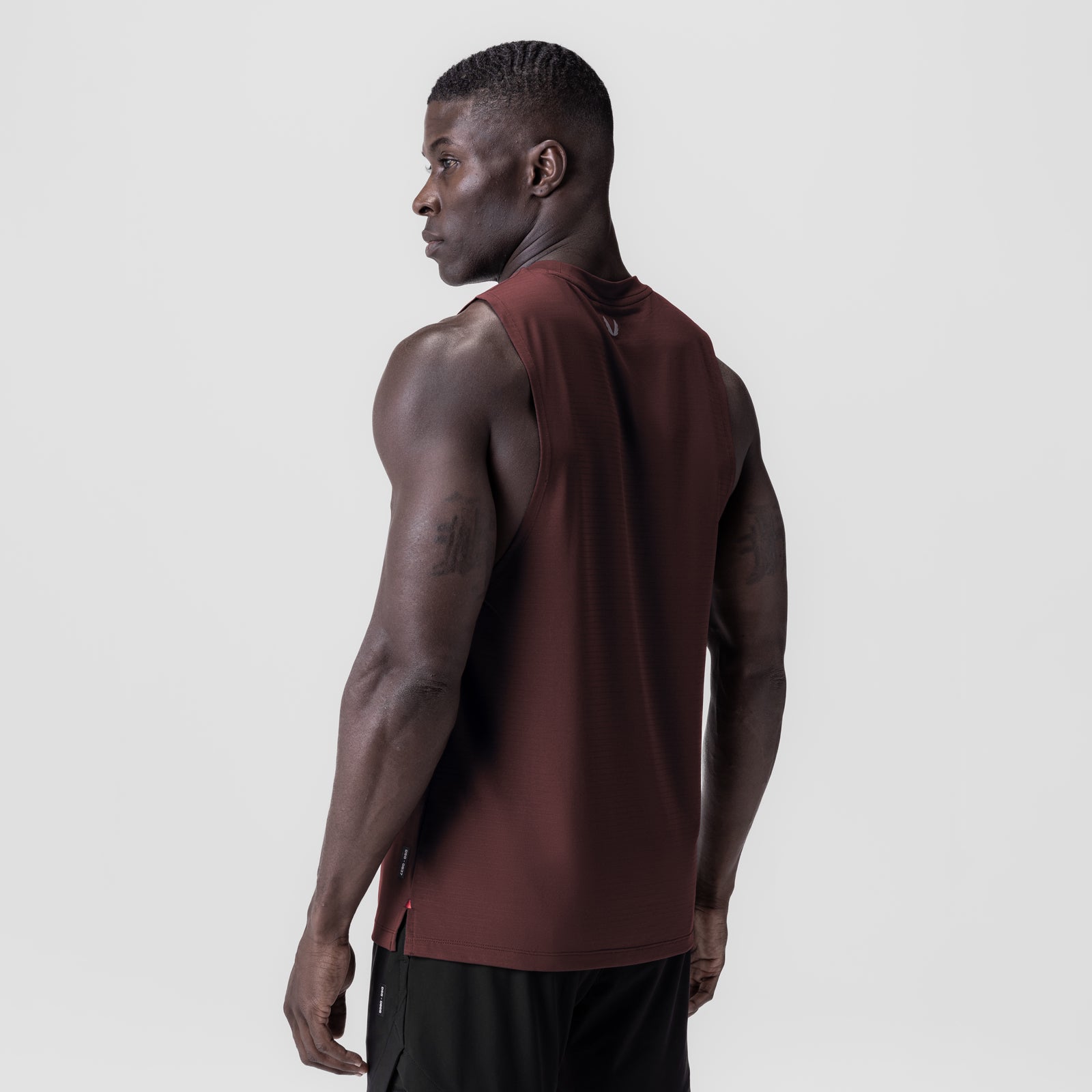 3D Lite® 2.0 Lycra® Muscle Tank for Men - Breathable Workout Shirt, Gym & Running Top - Crimson Red Performance Tee for Fitness & Casual Wear
