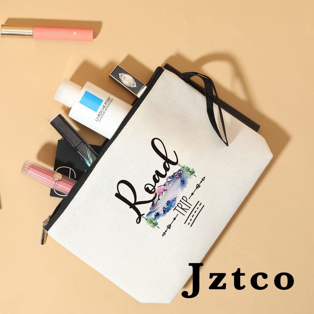 Jztco Travel Makeup Bag for Women - Perfect Girls Trip Gifts, Best Friend BFF Birthday & Christmas Present - Road Trip Essentials & Graduation Gift for Her - Ideal for Vacations, Beach Getaways & Weekend Adventures