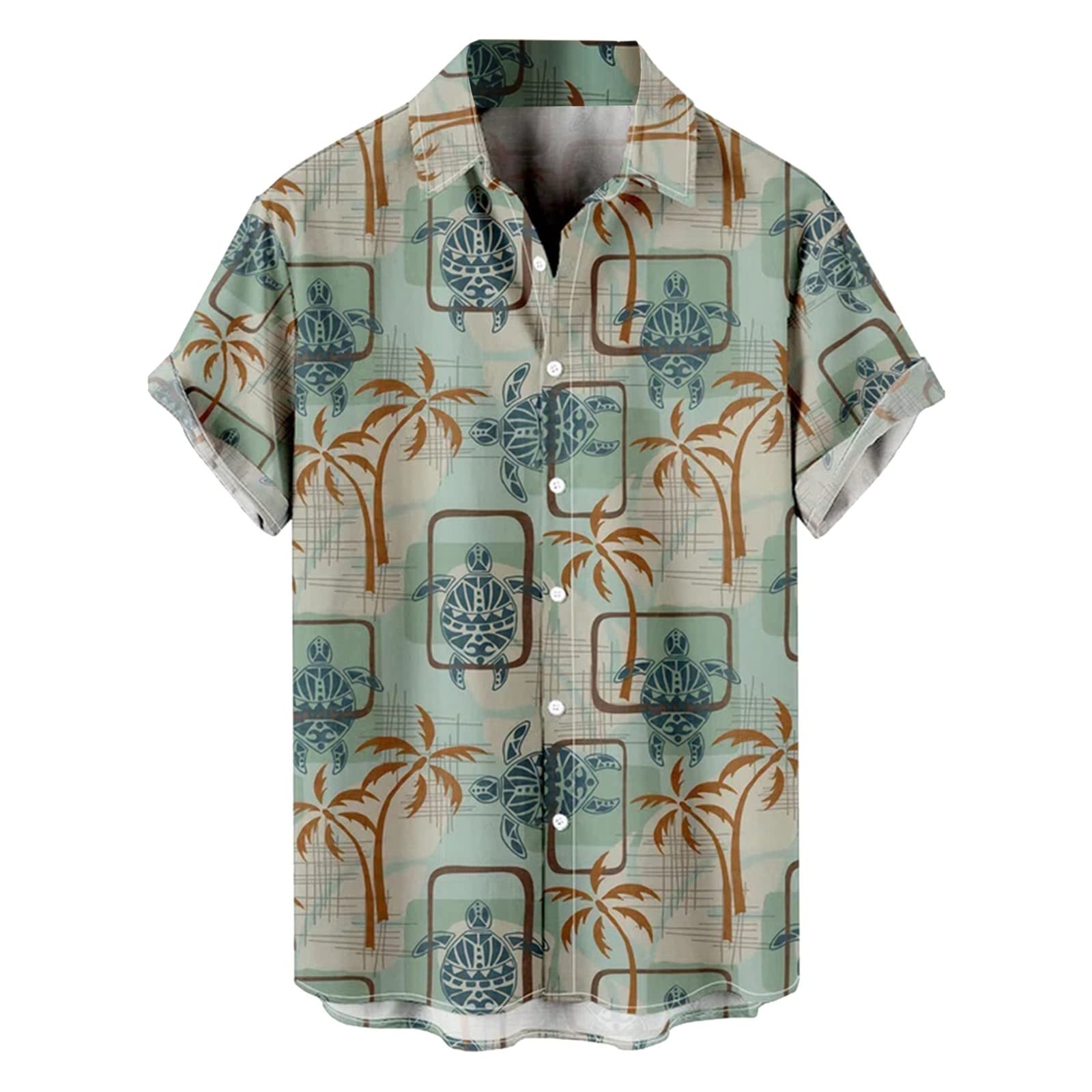Men's Hawaiian Shirt Short Sleeve Tropical Beach Shirt | Cotton Regular Fit Floral Casual Button Down Shirt for Summer Vacation, Luau Party & Island Getaway