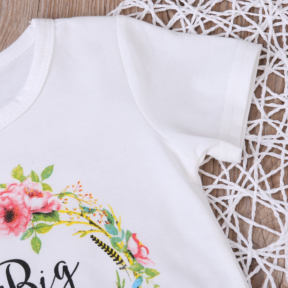 Big Sister Little Sister Matching Outfits - Baby Girl Romper & Tee Shirt Set - Cute Sibling Clothes for Newborn Infant Kids - Perfect for Family Photos & Special Occasions