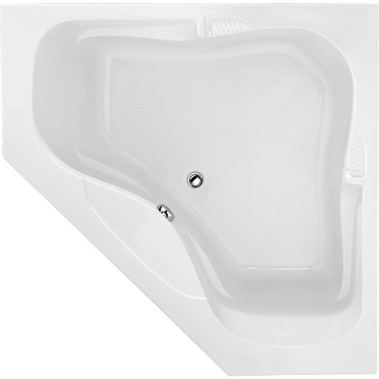 Lara Drop-In White Corner Air Tub - 6 Jet Acrylic Bathtub 60x60x18.5 Inch - Designer Collection for Luxury Spa Bathroom Relaxation